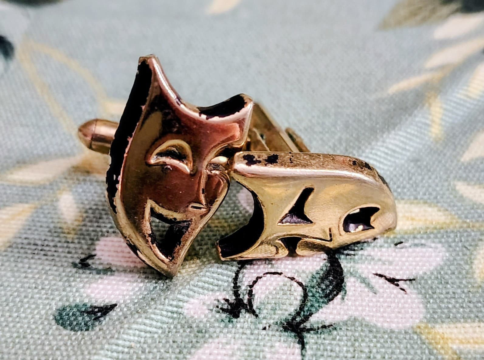 Vintage Comedy Tragedy Theater Masks SWANK Cuff Links