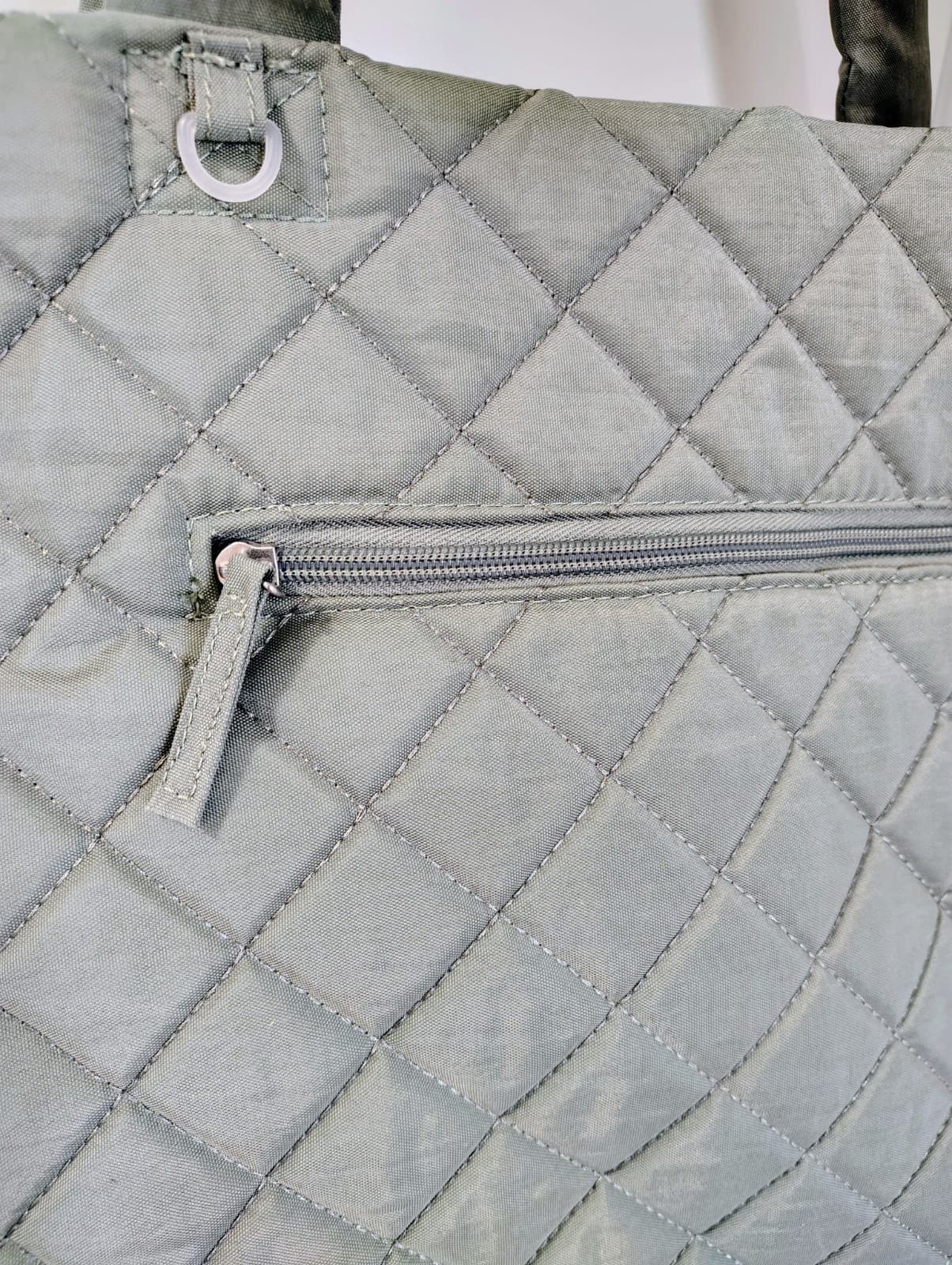 Madden Girl Quilted Tote Bag Sage Green, Removable Long Shoulder Strap - Thumbnail 7