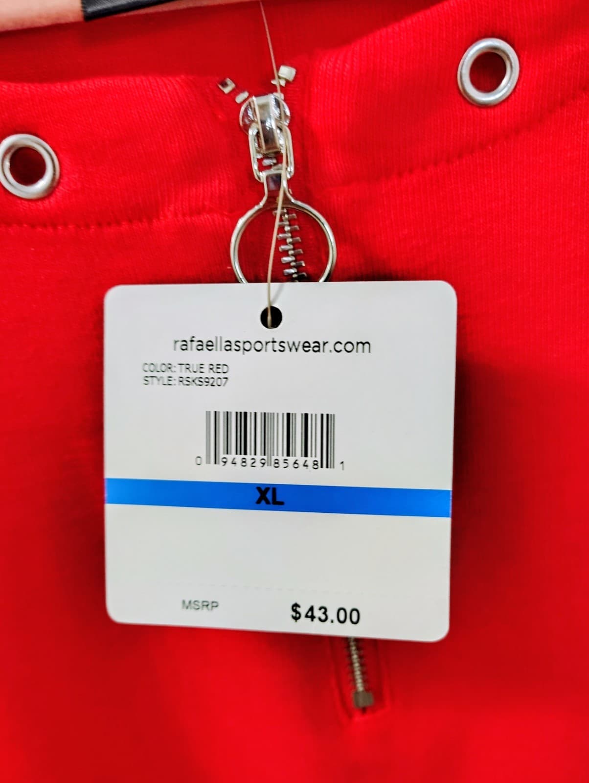 NWT Rafaella Red Short Sleeve Women's Top With Grommets, XL - Thumbnail 4