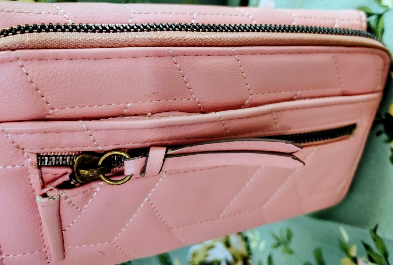 Pink Faux Leather Organizer Wallet Large - Thumbnail 9