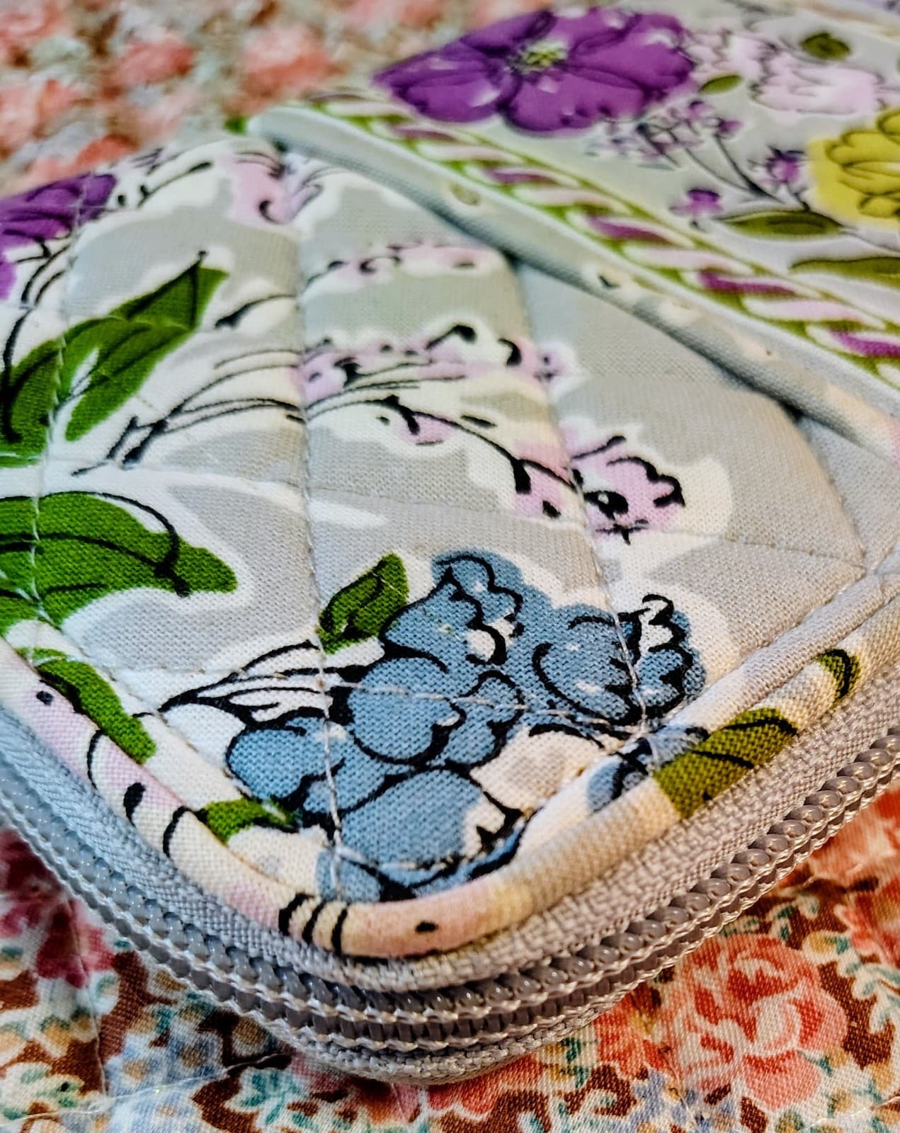 Vera Bradley Watercolor Zip Around Clutch Floral Wallet - Thumbnail 11