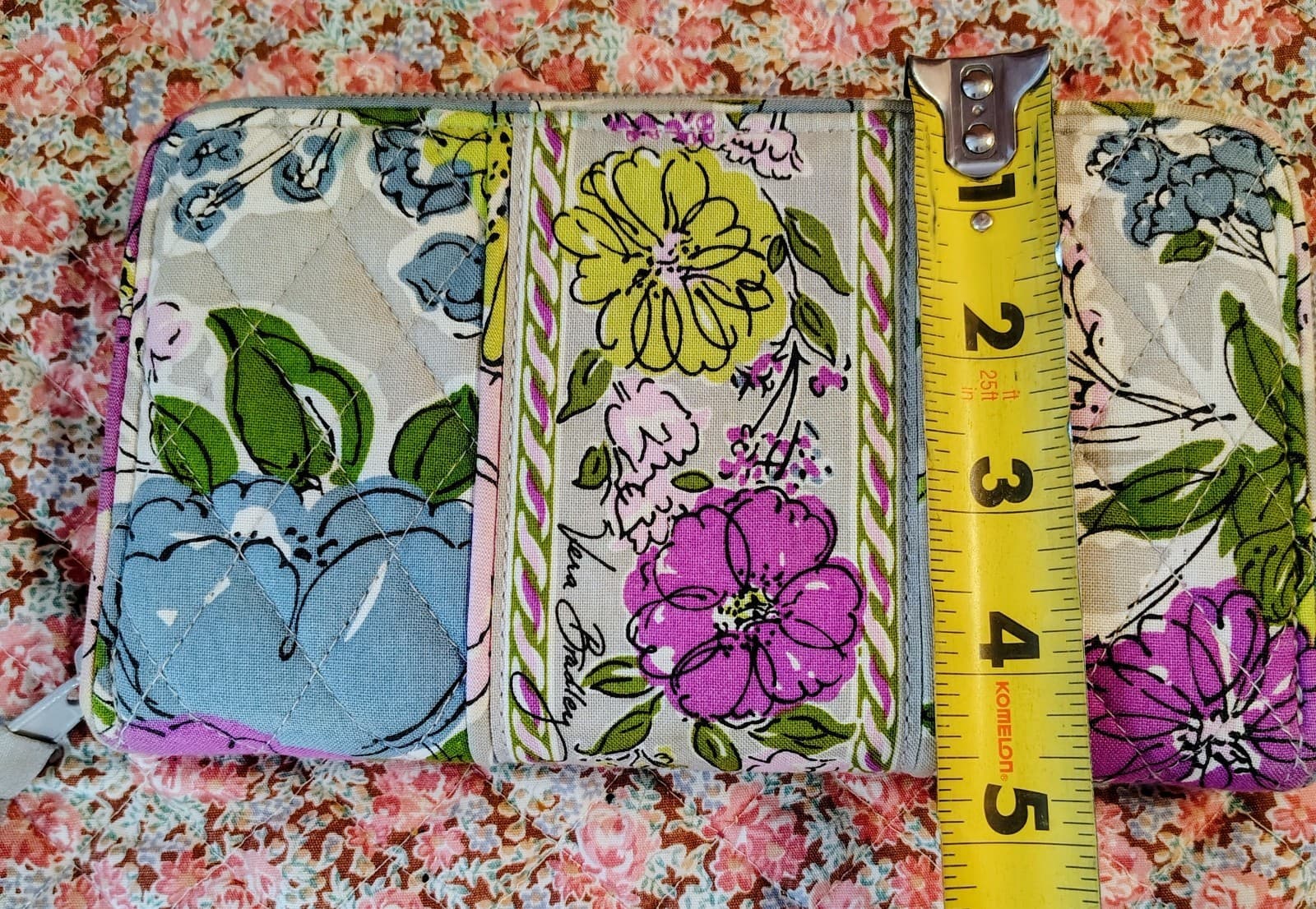 Vera Bradley Watercolor Zip Around Clutch Floral Wallet - Thumbnail 14