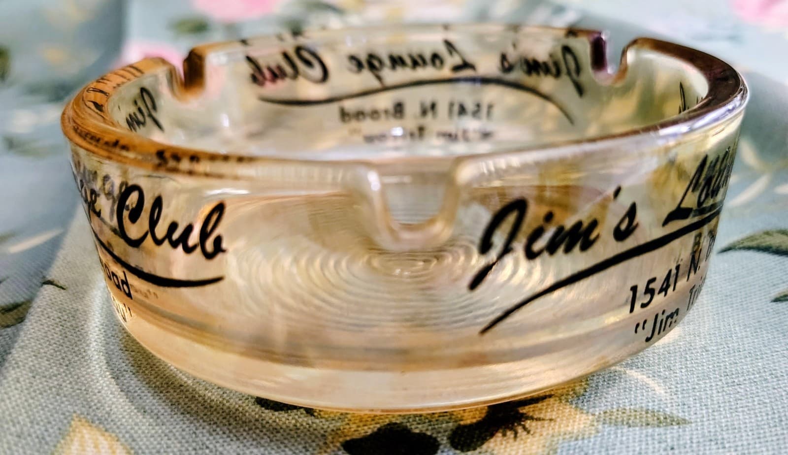 Vintage Glass Ashtray, Jim's Lounge Club, New Orleans - Thumbnail 4