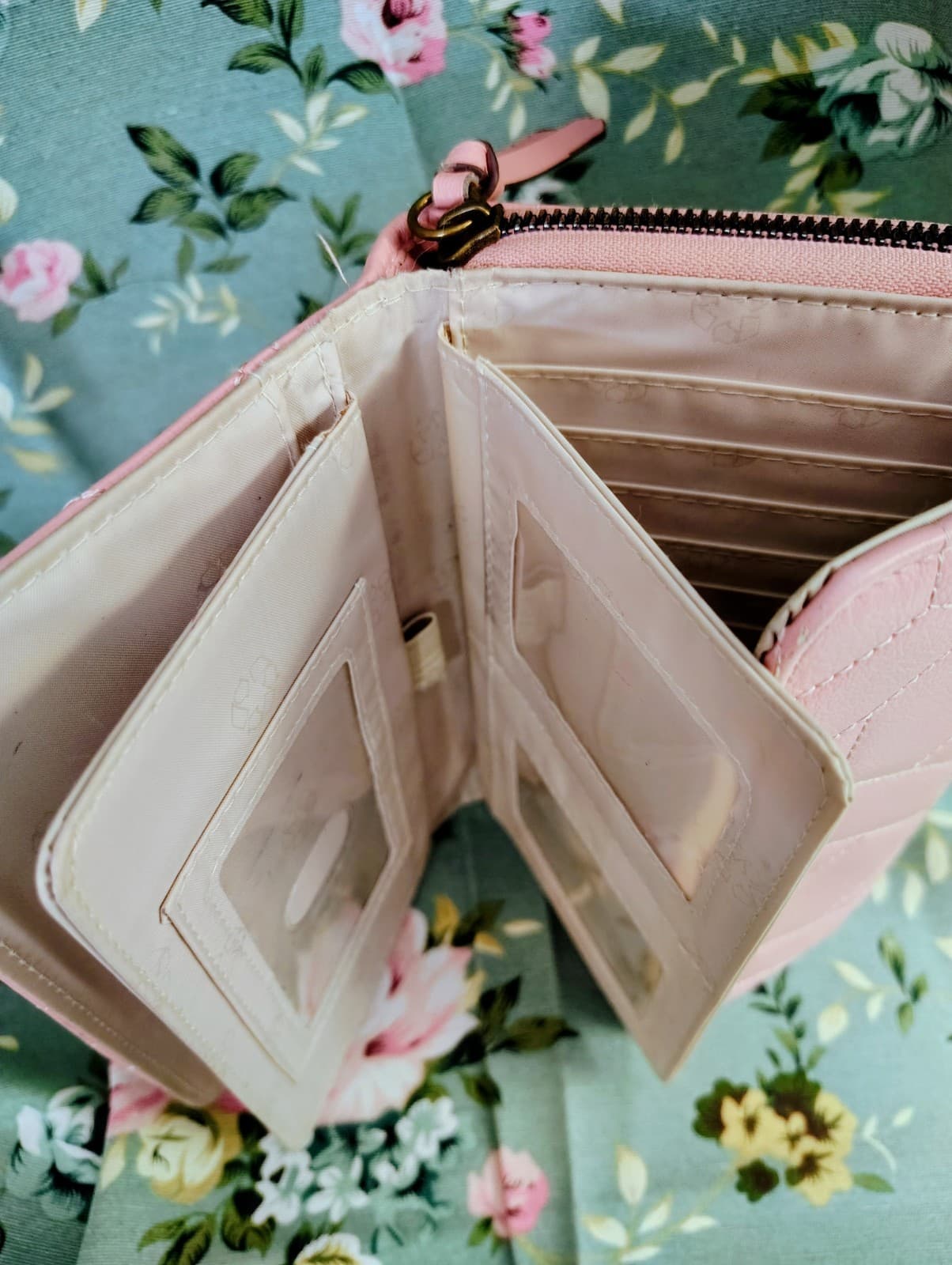 Pink Faux Leather Organizer Wallet Large - Thumbnail 4