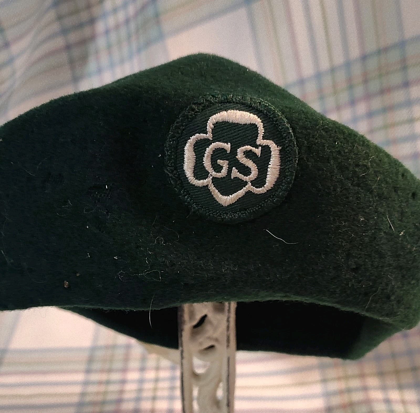 Kangol Vintage 100% Wool Small Green Beret Hat Girl Scouts Uniform