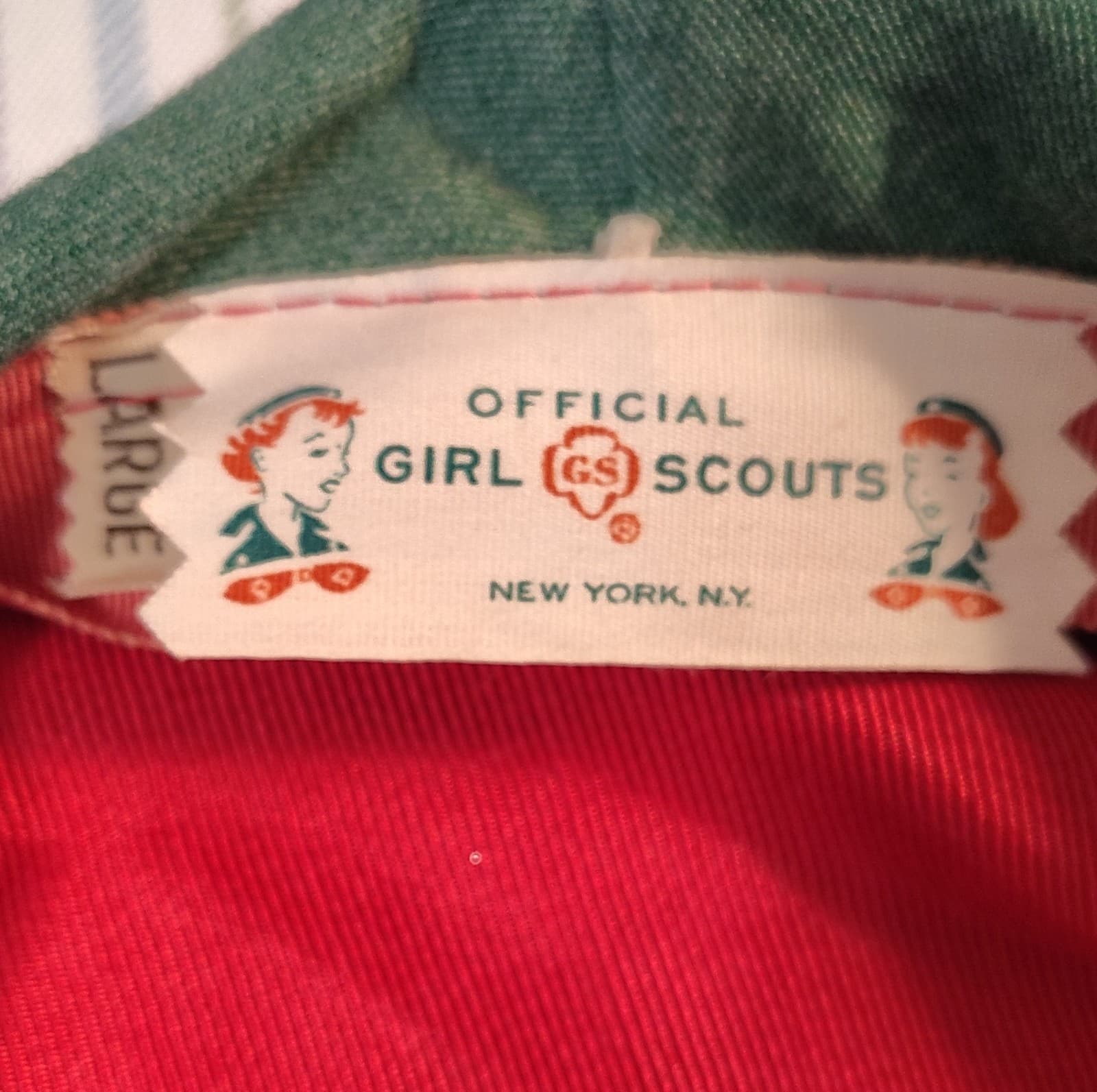 Vintage Girl Scouts & Girl Guides Green Beret Hat Large New York NY GS Insignia - Thumbnail 5