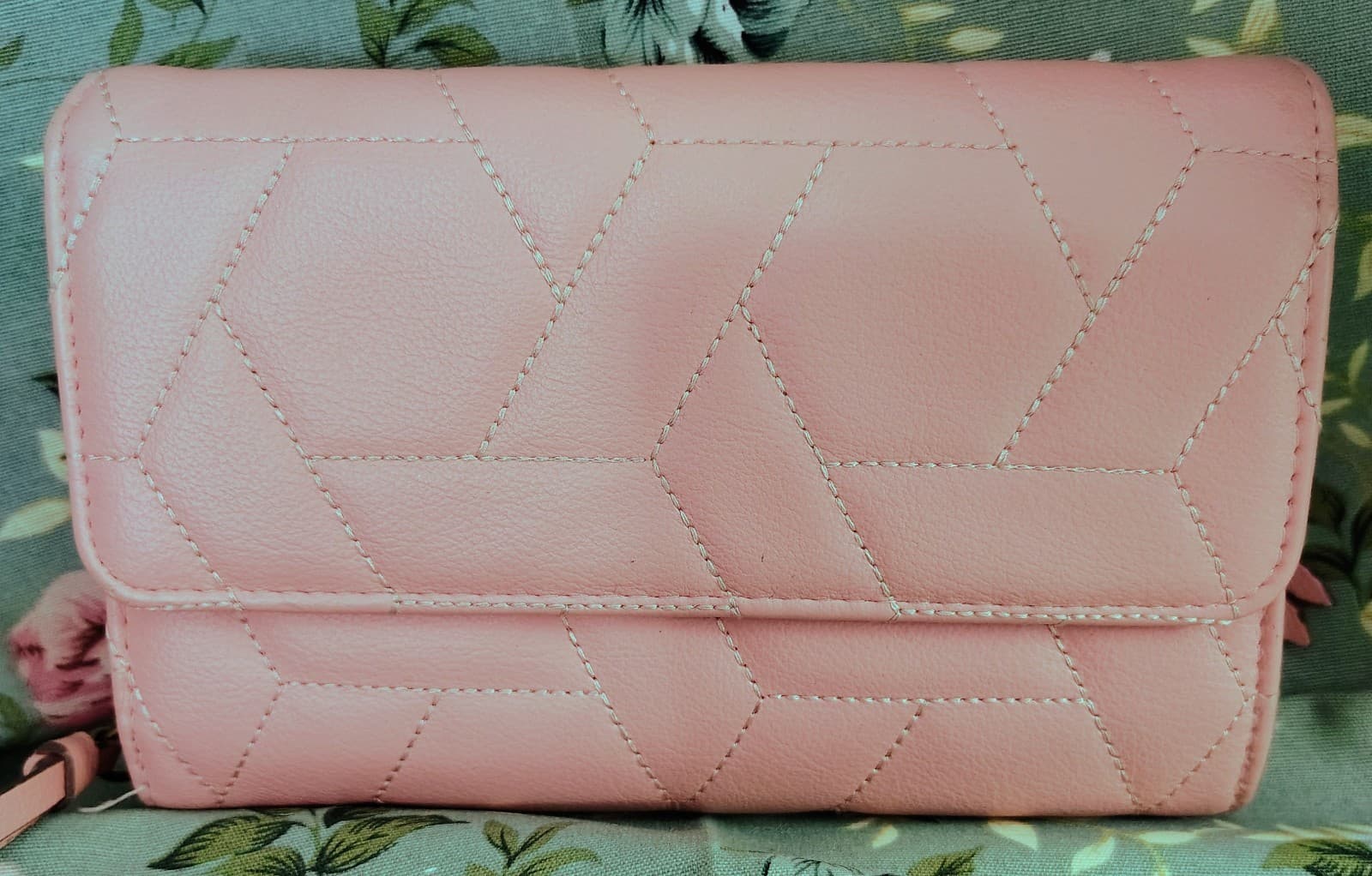 Pink Faux Leather Organizer Wallet Large