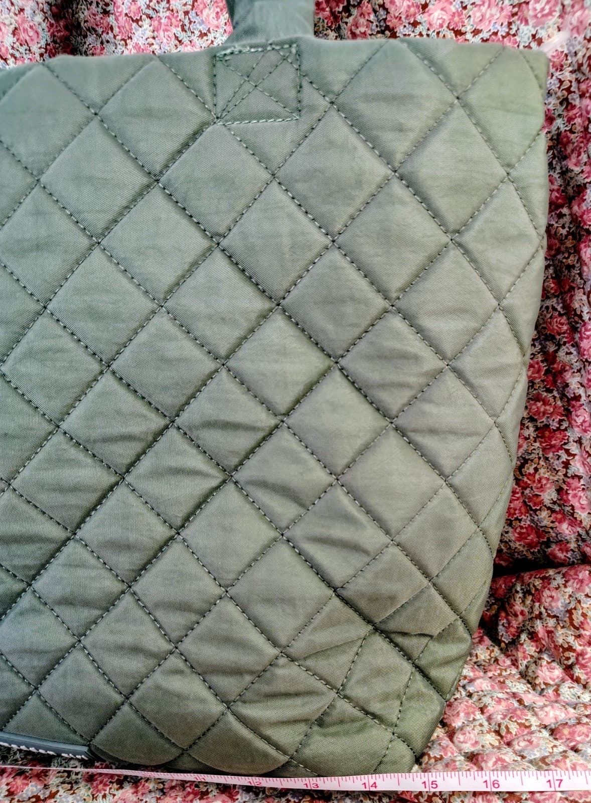 Madden Girl Quilted Tote Bag Sage Green, Removable Long Shoulder Strap - Thumbnail 4