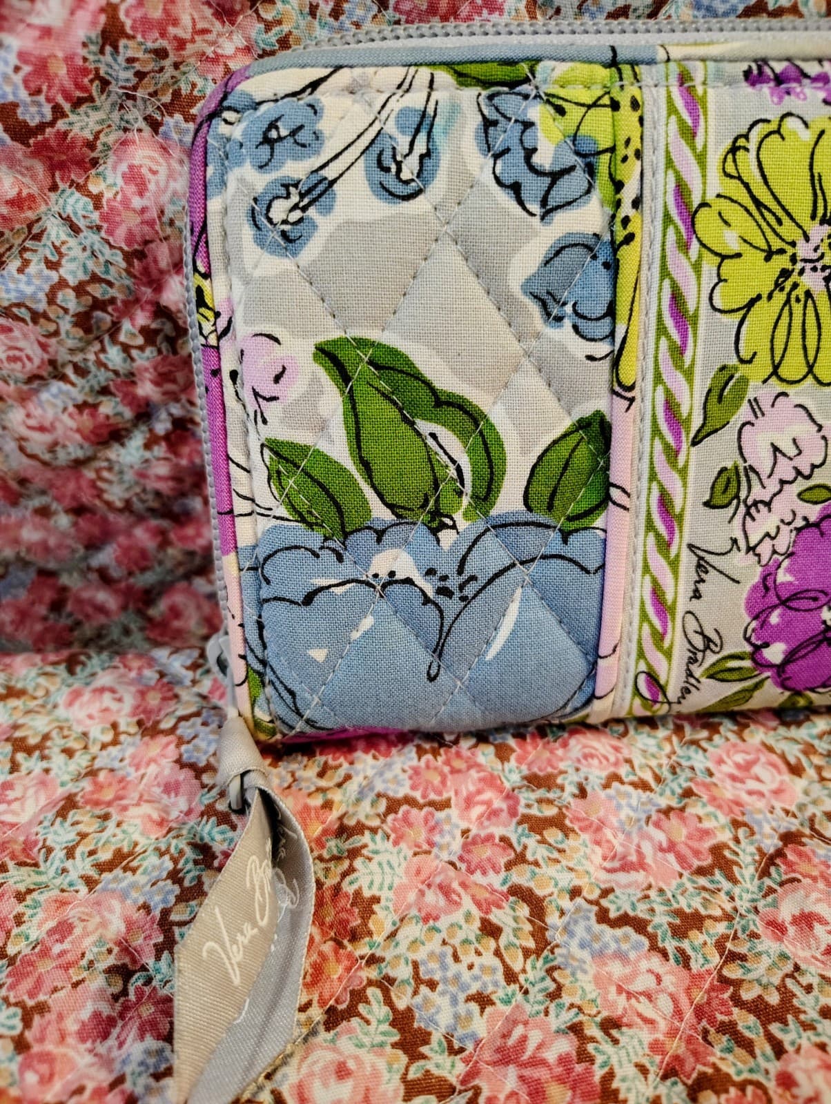 Vera Bradley Watercolor Zip Around Clutch Floral Wallet