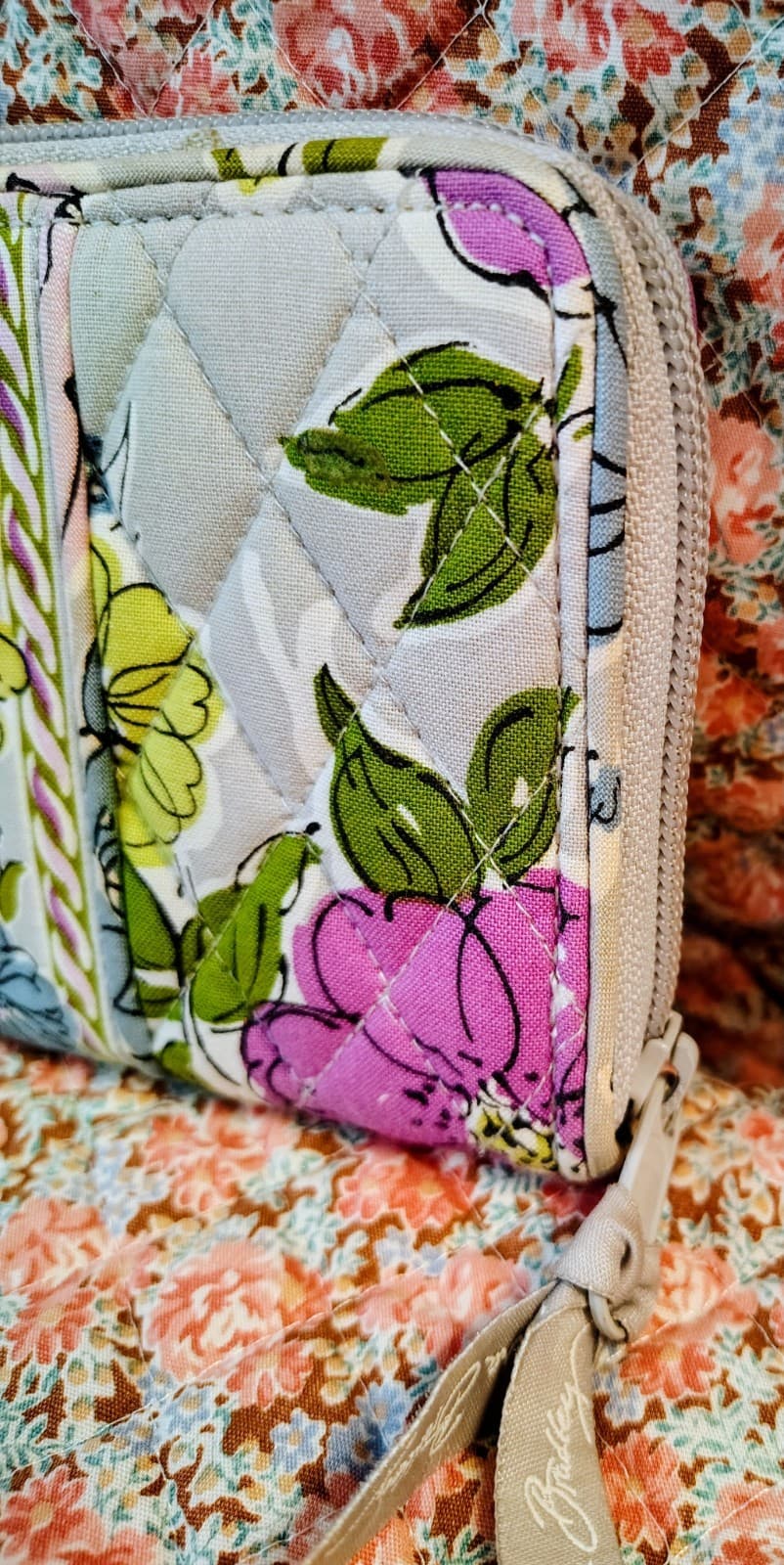 Vera Bradley Watercolor Zip Around Clutch Floral Wallet - Thumbnail 7