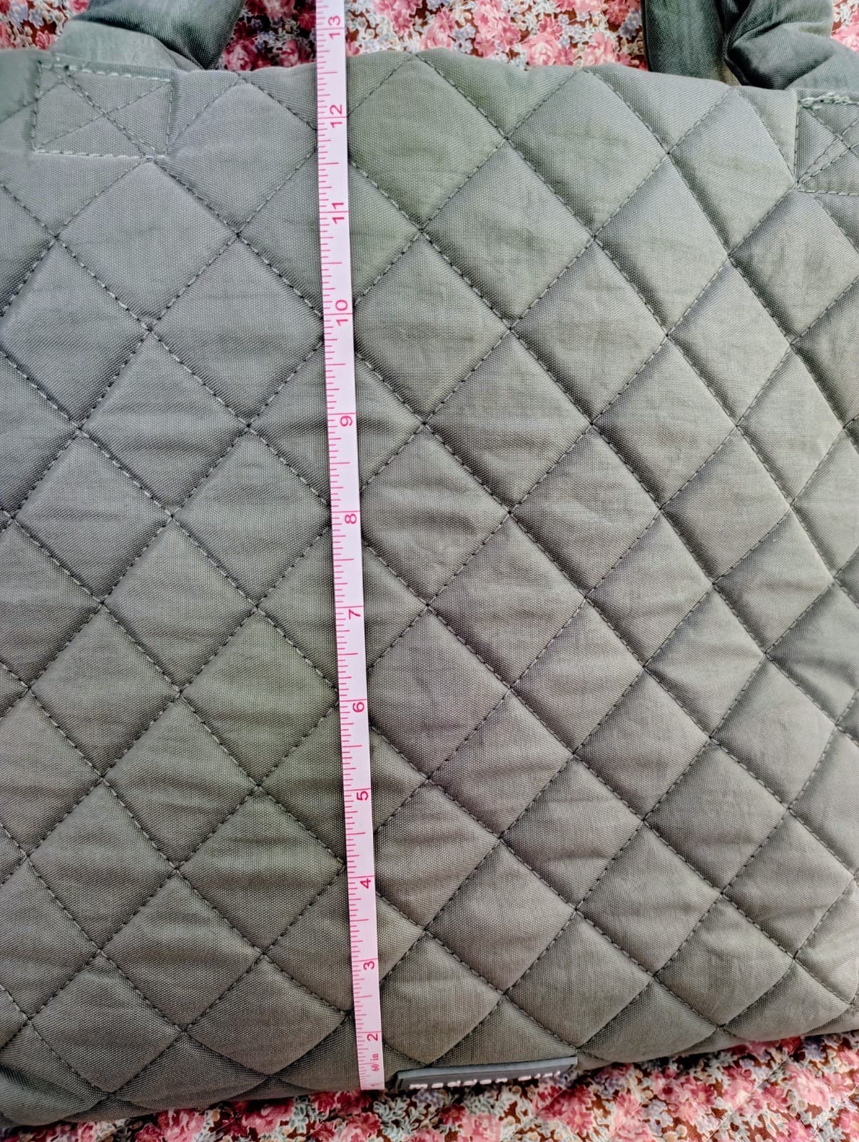 Madden Girl Quilted Tote Bag Sage Green, Removable Long Shoulder Strap - Thumbnail 5