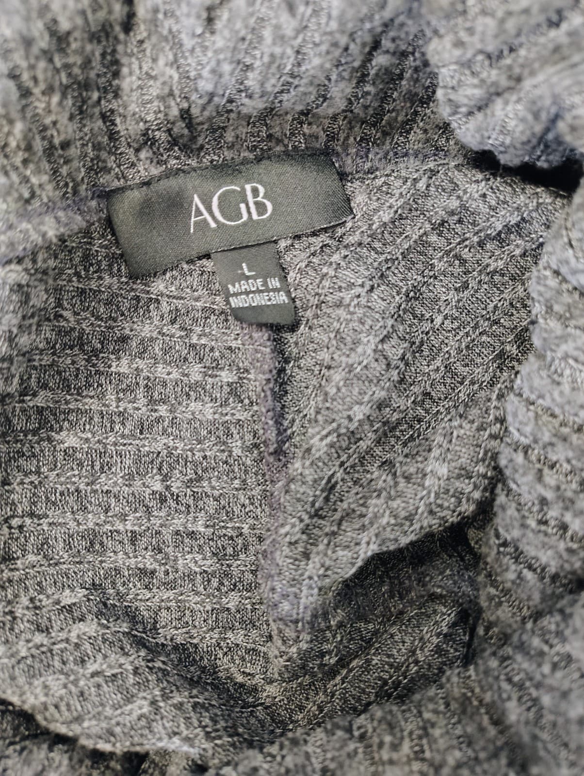 AGB Black and White Cowl Neck Sweater Super Soft Women's Size Large - Thumbnail 5