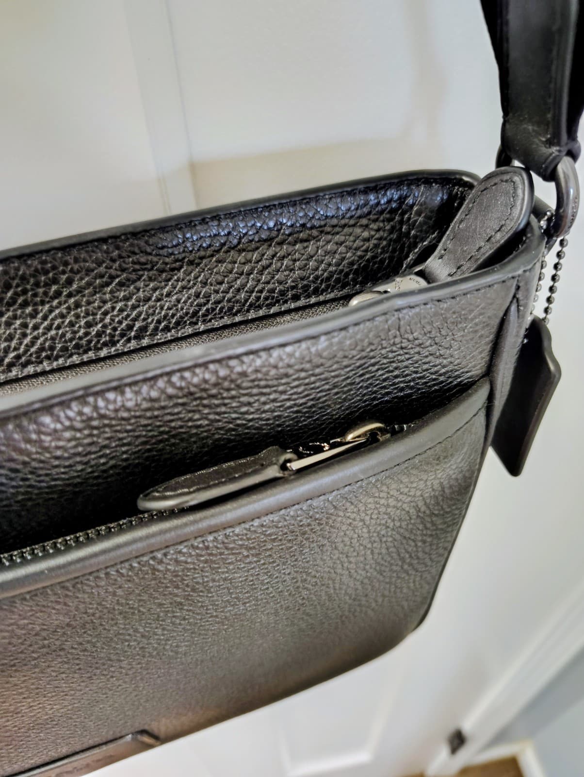 NWT Coach District Crossbody bag, black refined pebble leather, MSRP $378 - Thumbnail 11