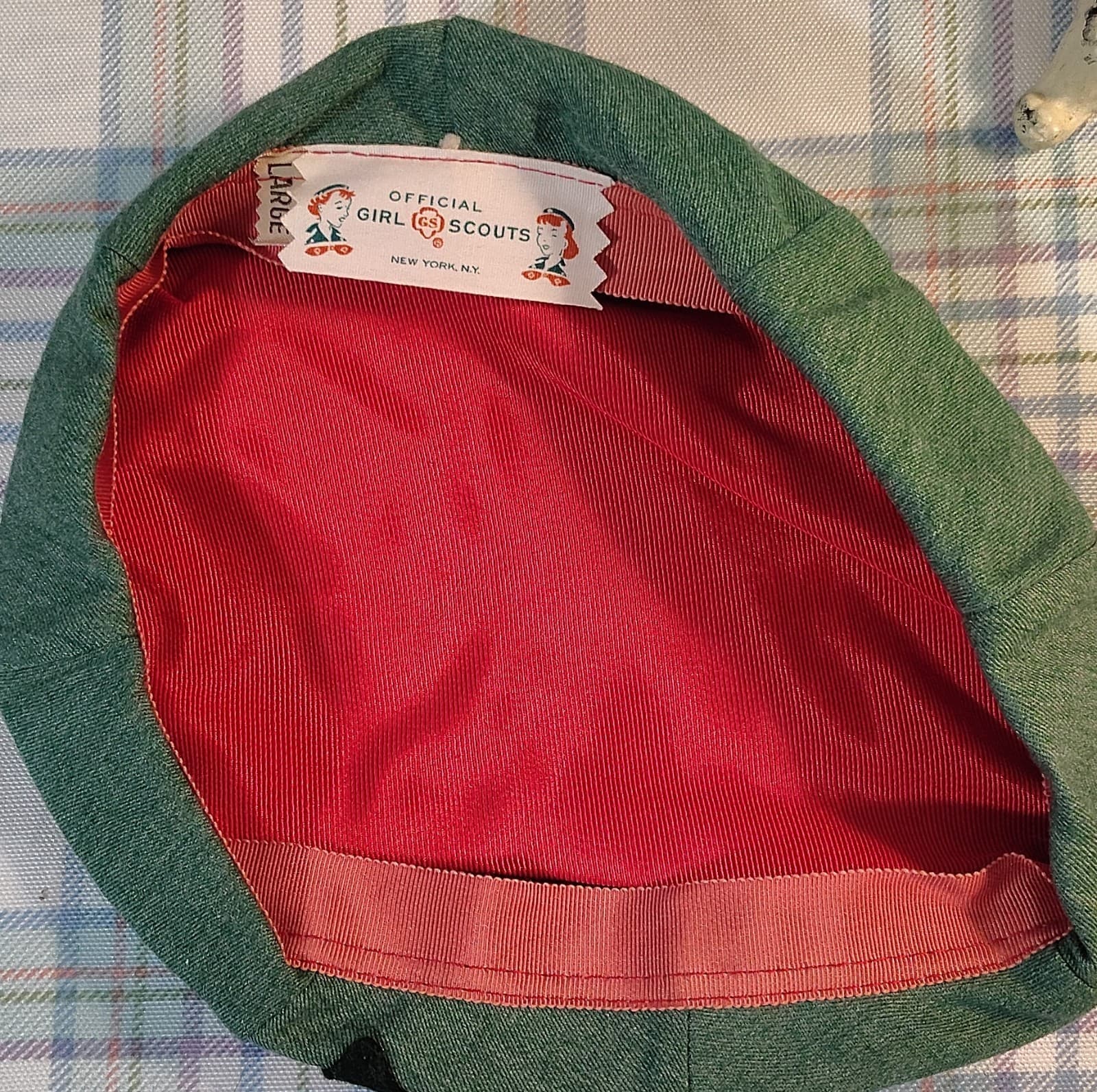 Vintage Girl Scouts & Girl Guides Green Beret Hat Large New York NY GS Insignia - Thumbnail 4