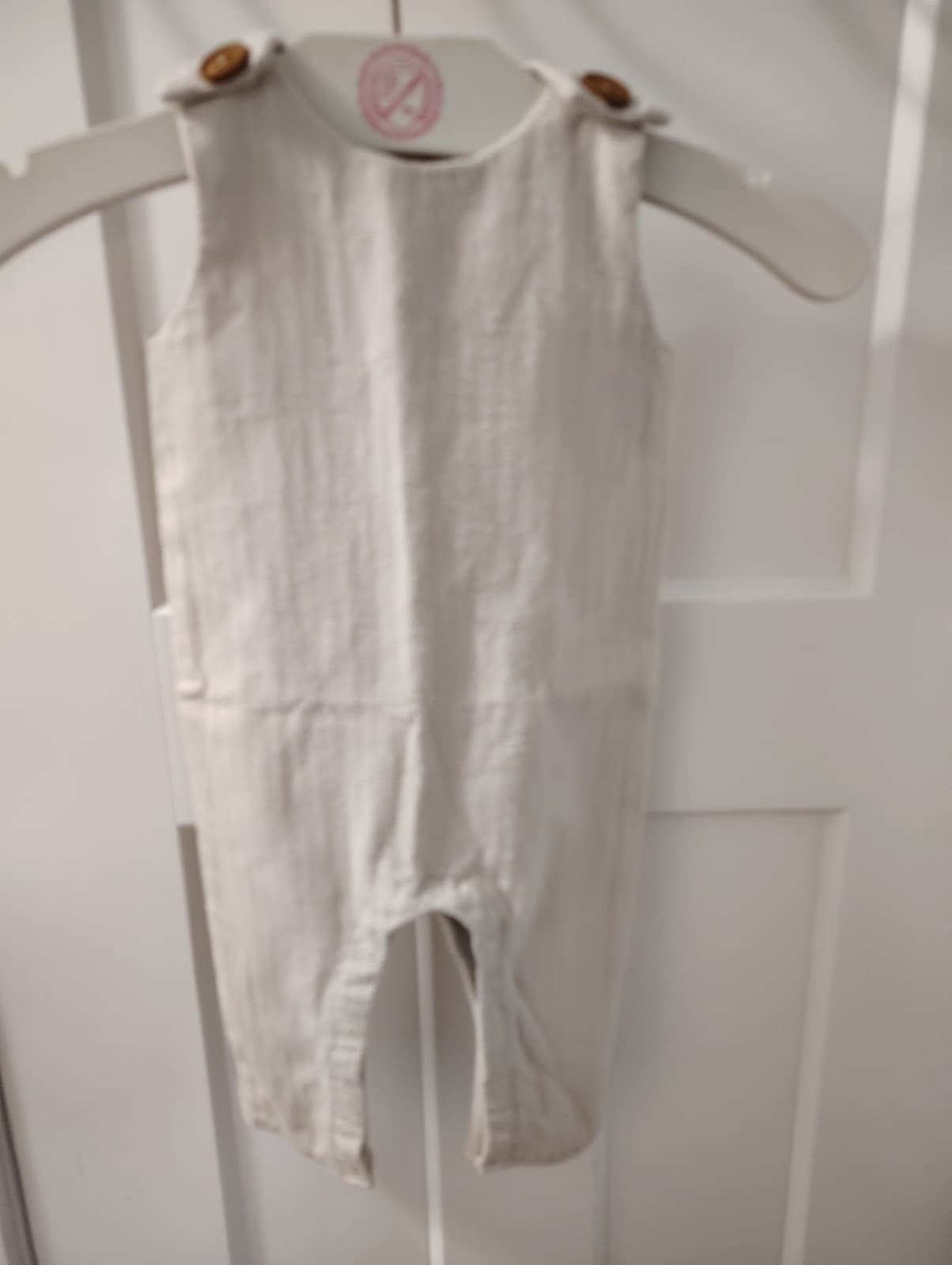 Amish Handmade Baby Boys Beige Overalls