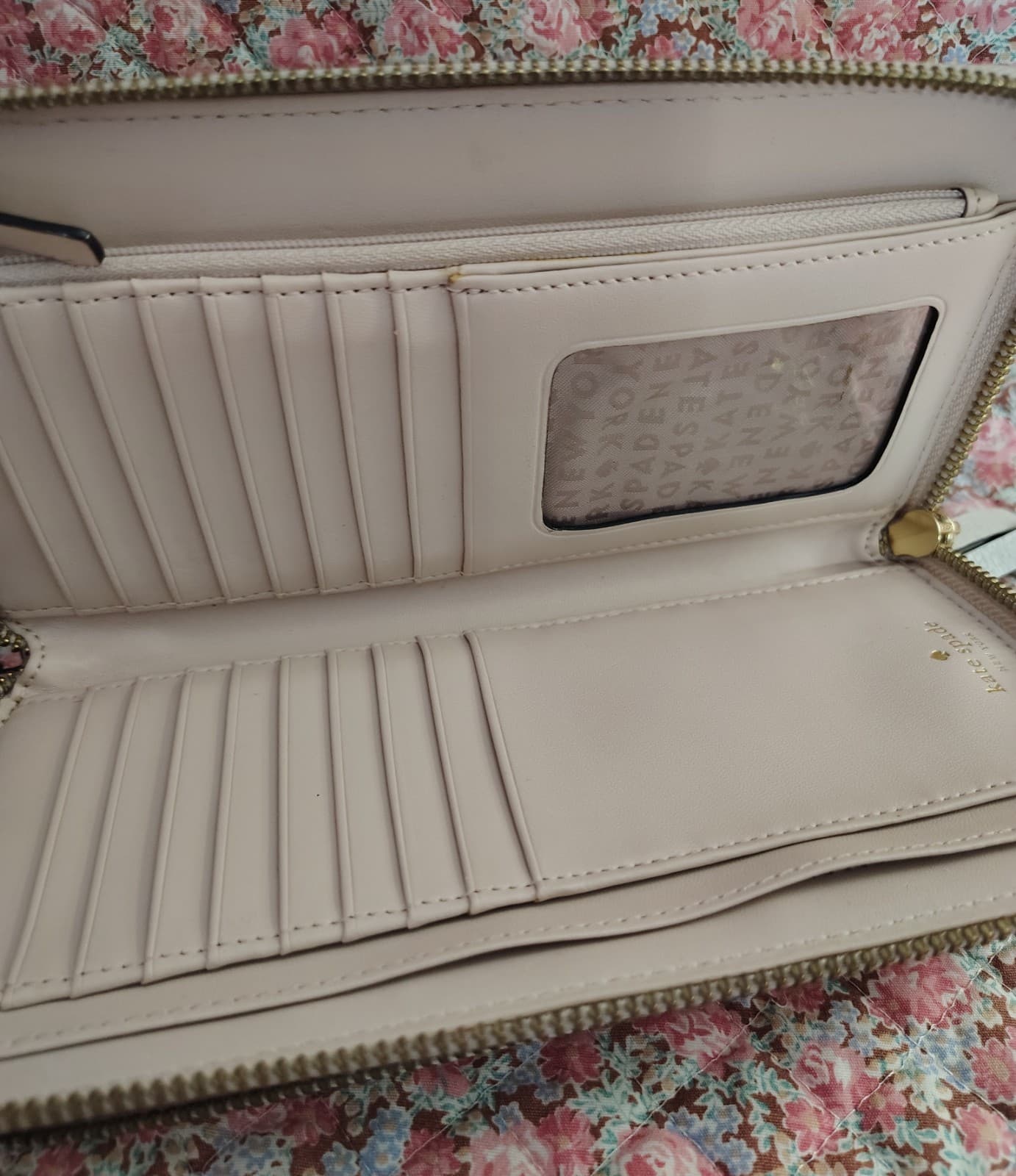 Kate Spade New York Grove Street Ivory Peppled Leather Double Wallet - Thumbnail 5