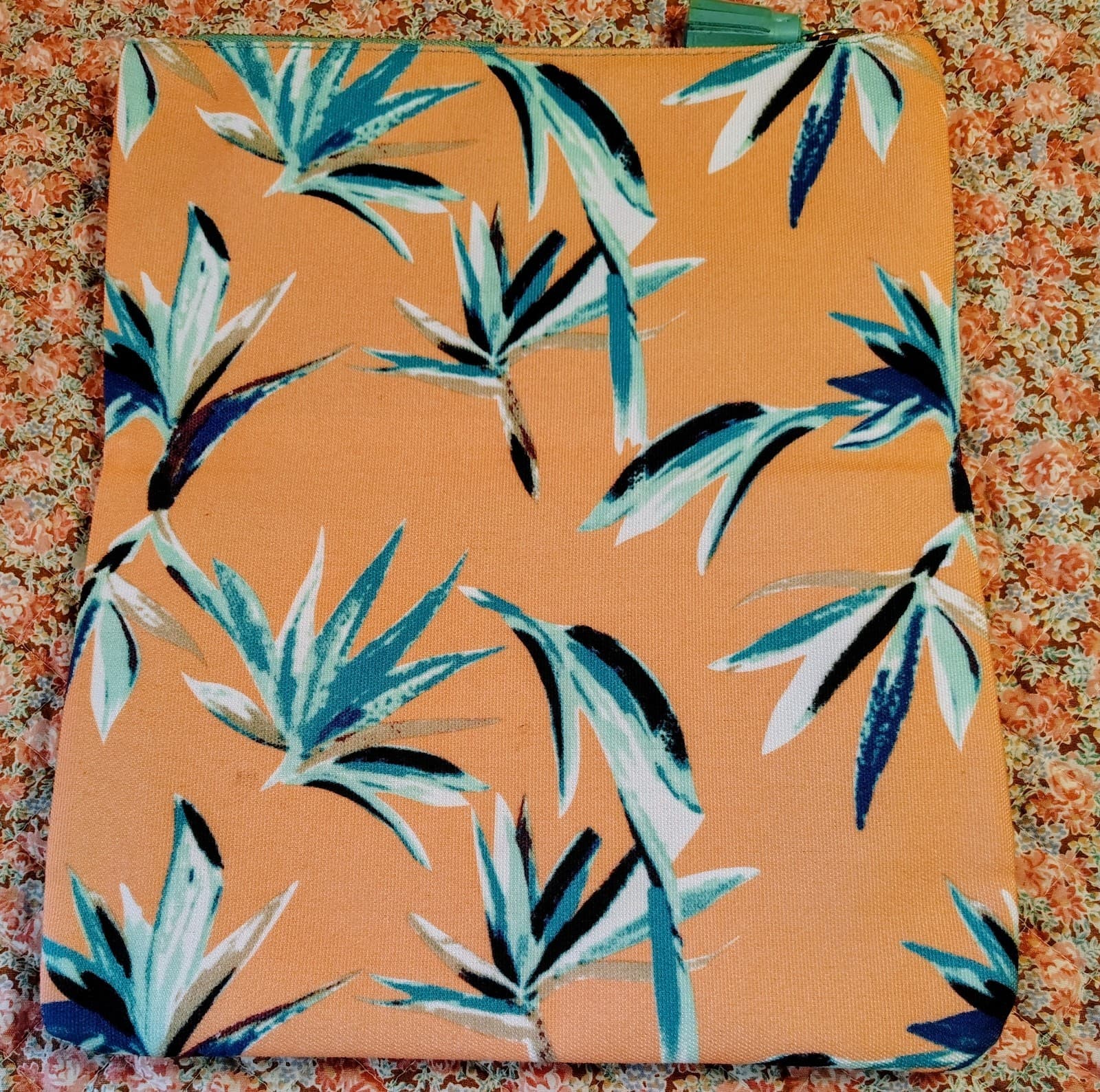NWOT Rachel Pally Paradise In Blue Foldover Clutch Purse Floral Retro - Thumbnail 11