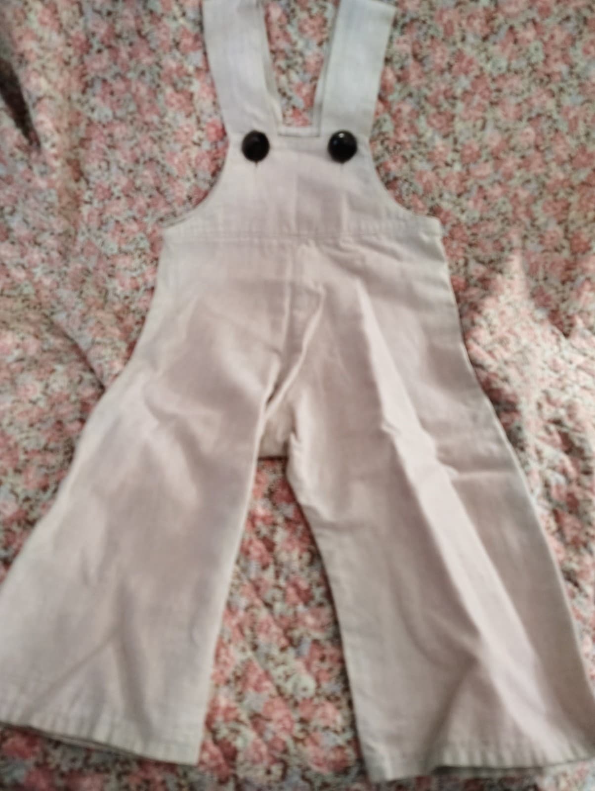 Amish Handmade Toddler Boys Tan Cotton Overalls - Thumbnail 3