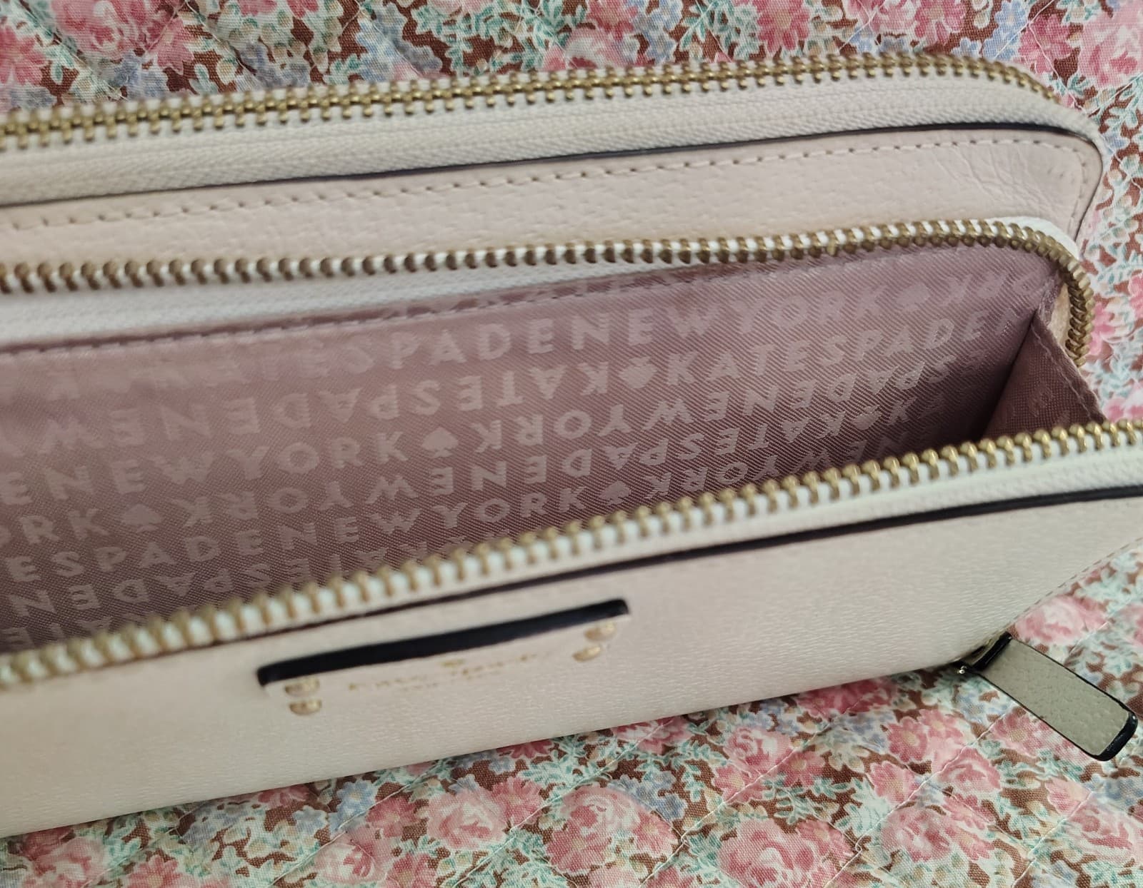 Kate Spade New York Grove Street Ivory Peppled Leather Double Wallet - Thumbnail 6