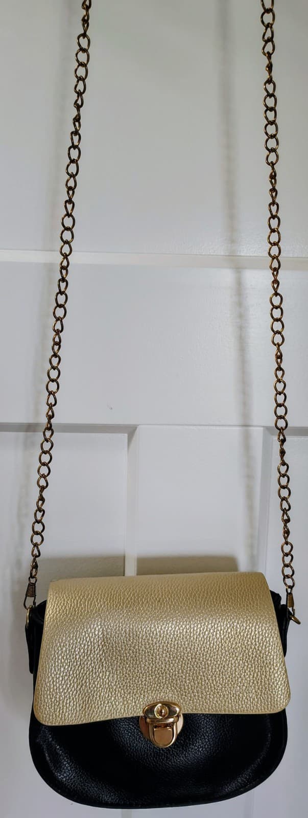Saddle Bag Shoulder Bag, Gold Chain, Purse, Clutch - Thumbnail 14