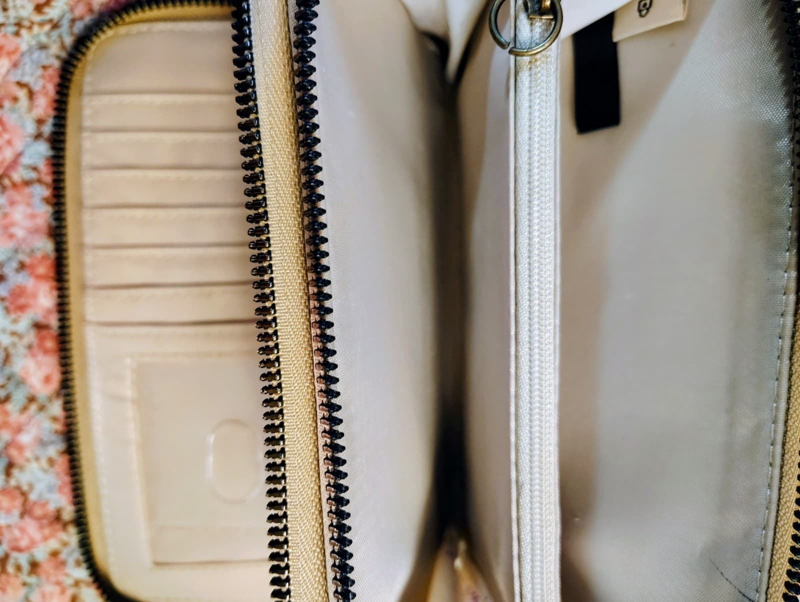 Beige SafeKeeper Organizer Zip Around Faux Leather Wallet - Thumbnail 9