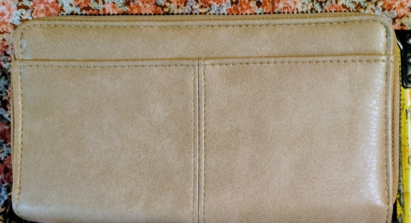 Beige SafeKeeper Organizer Zip Around Faux Leather Wallet - Thumbnail 13