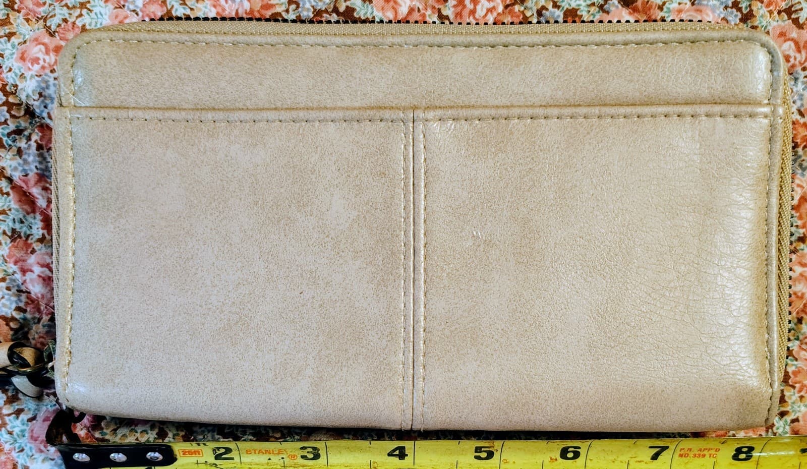 Beige SafeKeeper Organizer Zip Around Faux Leather Wallet - Thumbnail 12