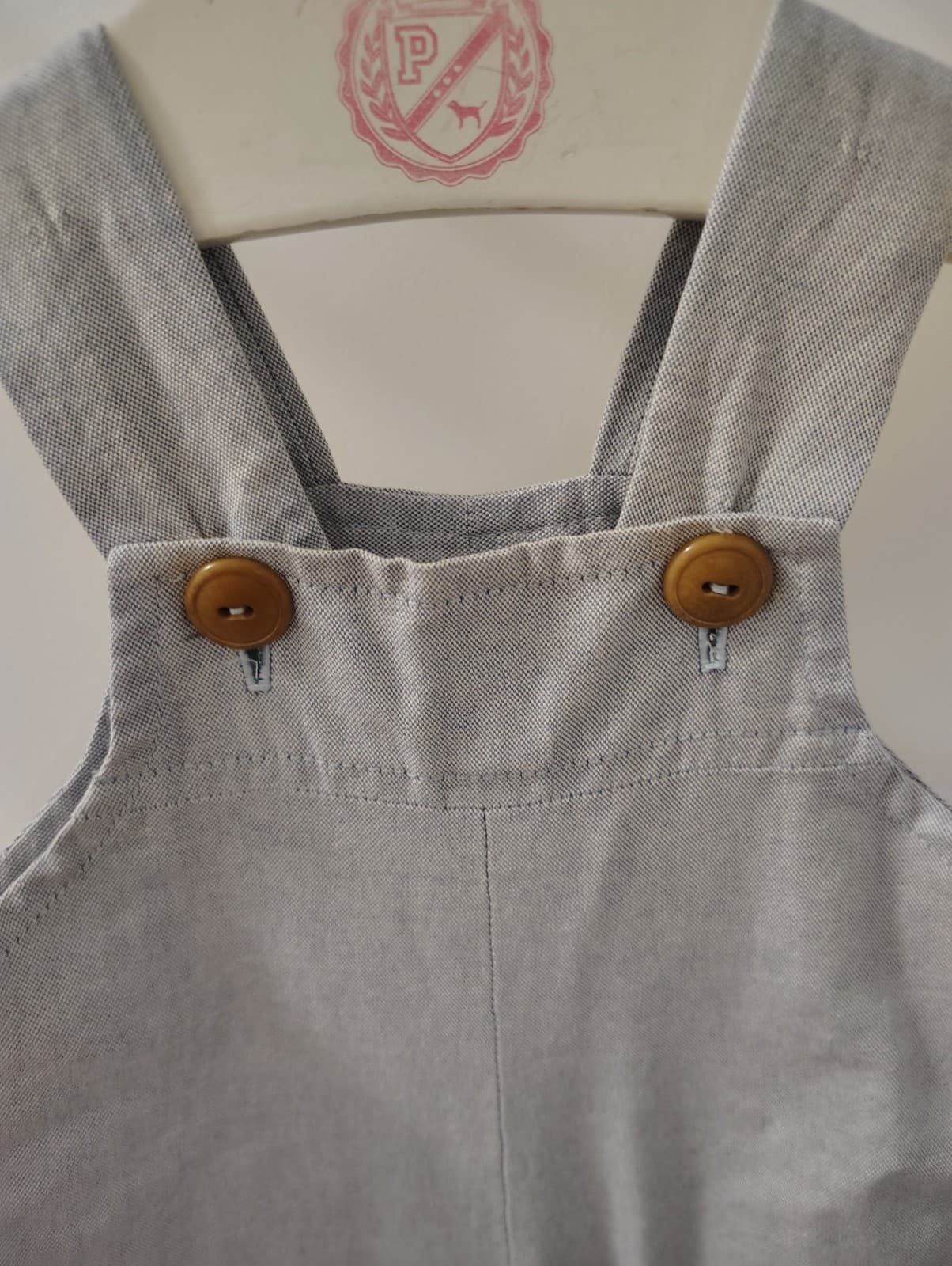 Amish Handmade Baby Toddler Sky Blue Linen Overalls