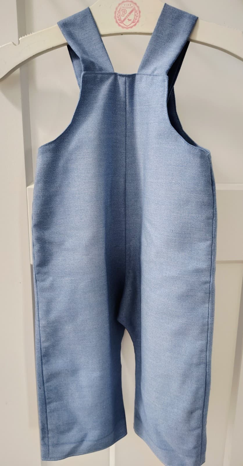 Amish Handmade Toddler Boys Blue Overalls - Thumbnail 2