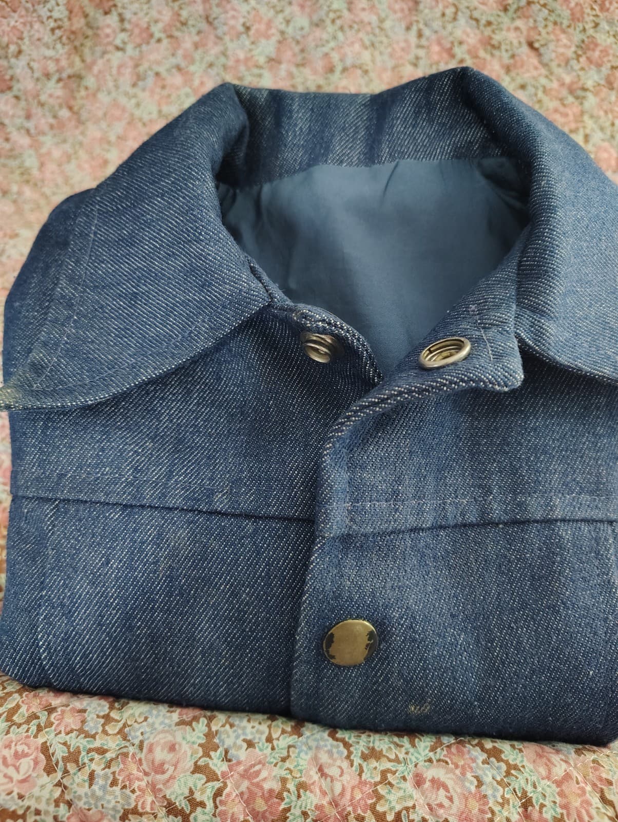 Amish Handmade Toddler Boys Blue Cotton Denim Jean Jacket - Thumbnail 7