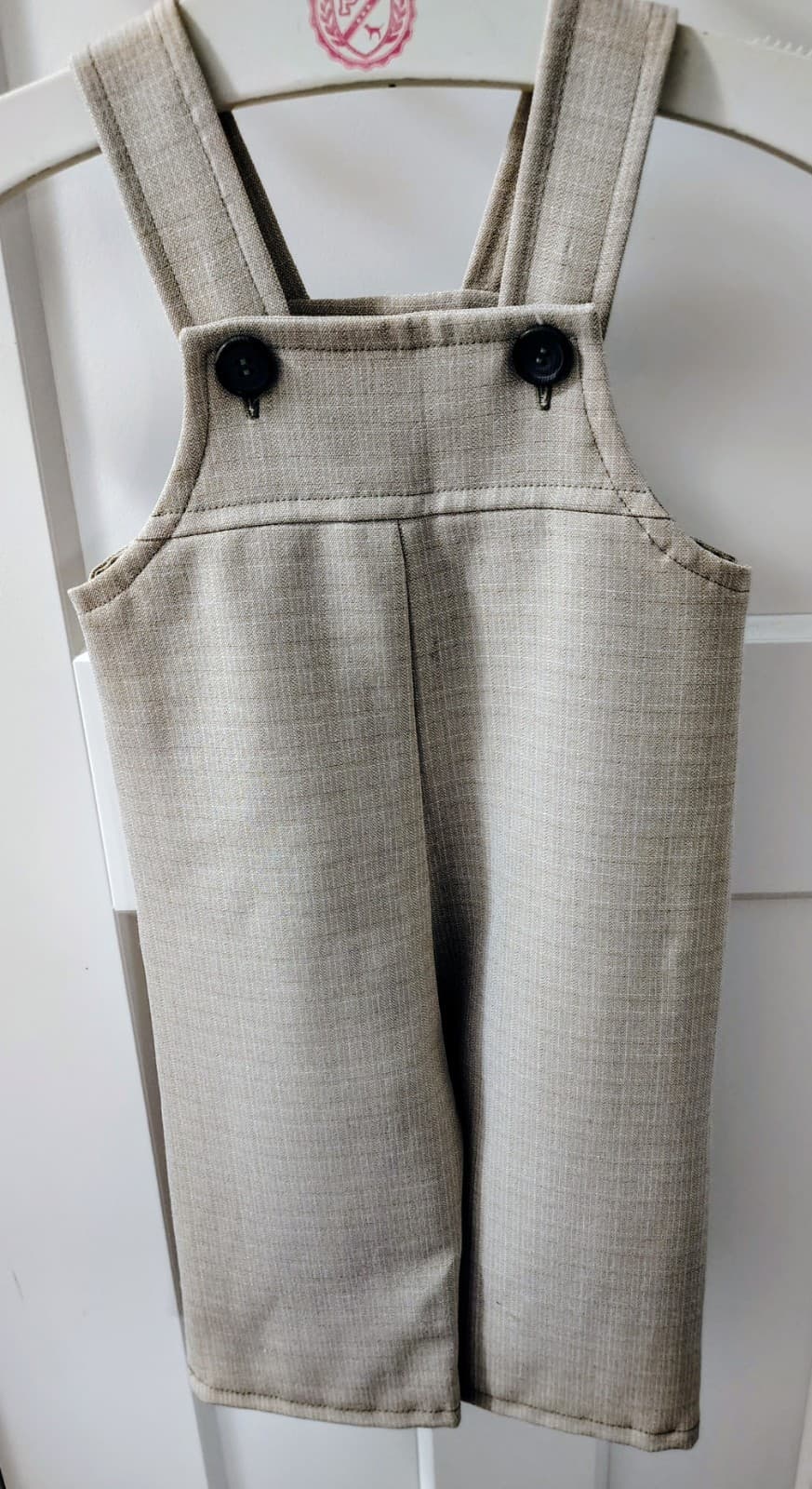 Amish Handmade Toddler Boys Tan Cotton Overalls