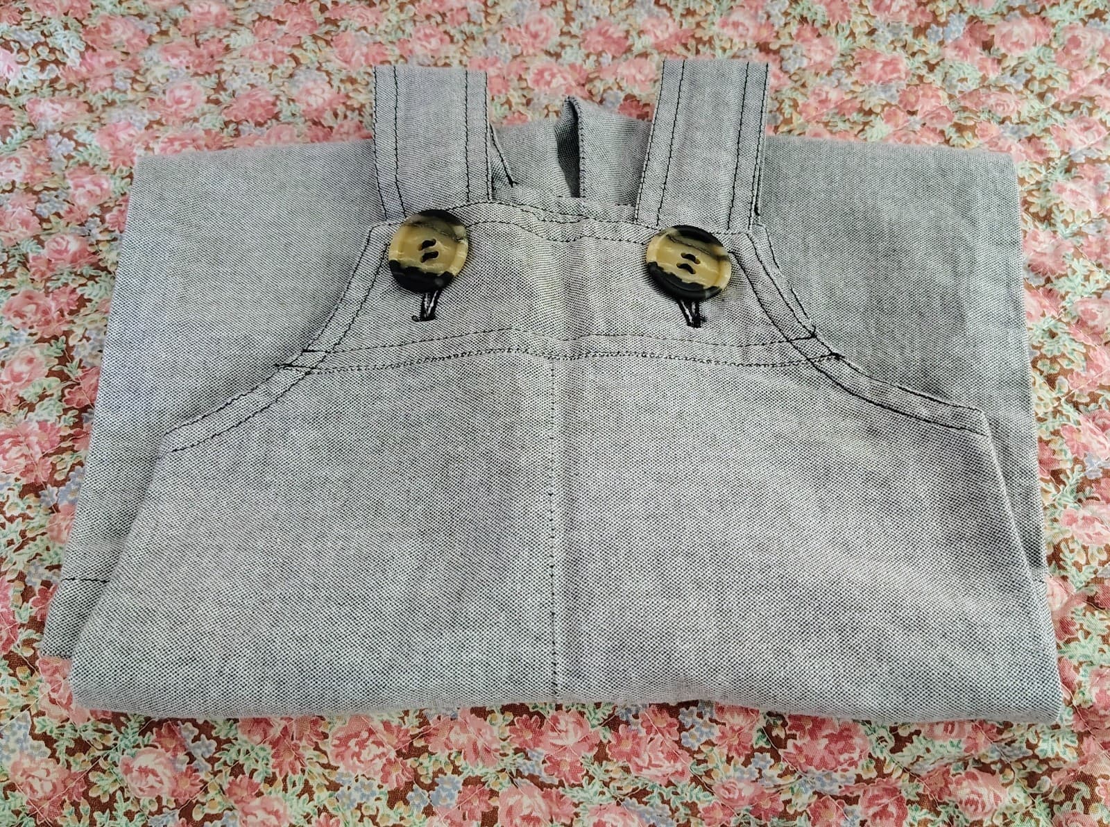 Amish Handmade Toddler Boys Gray Overalls