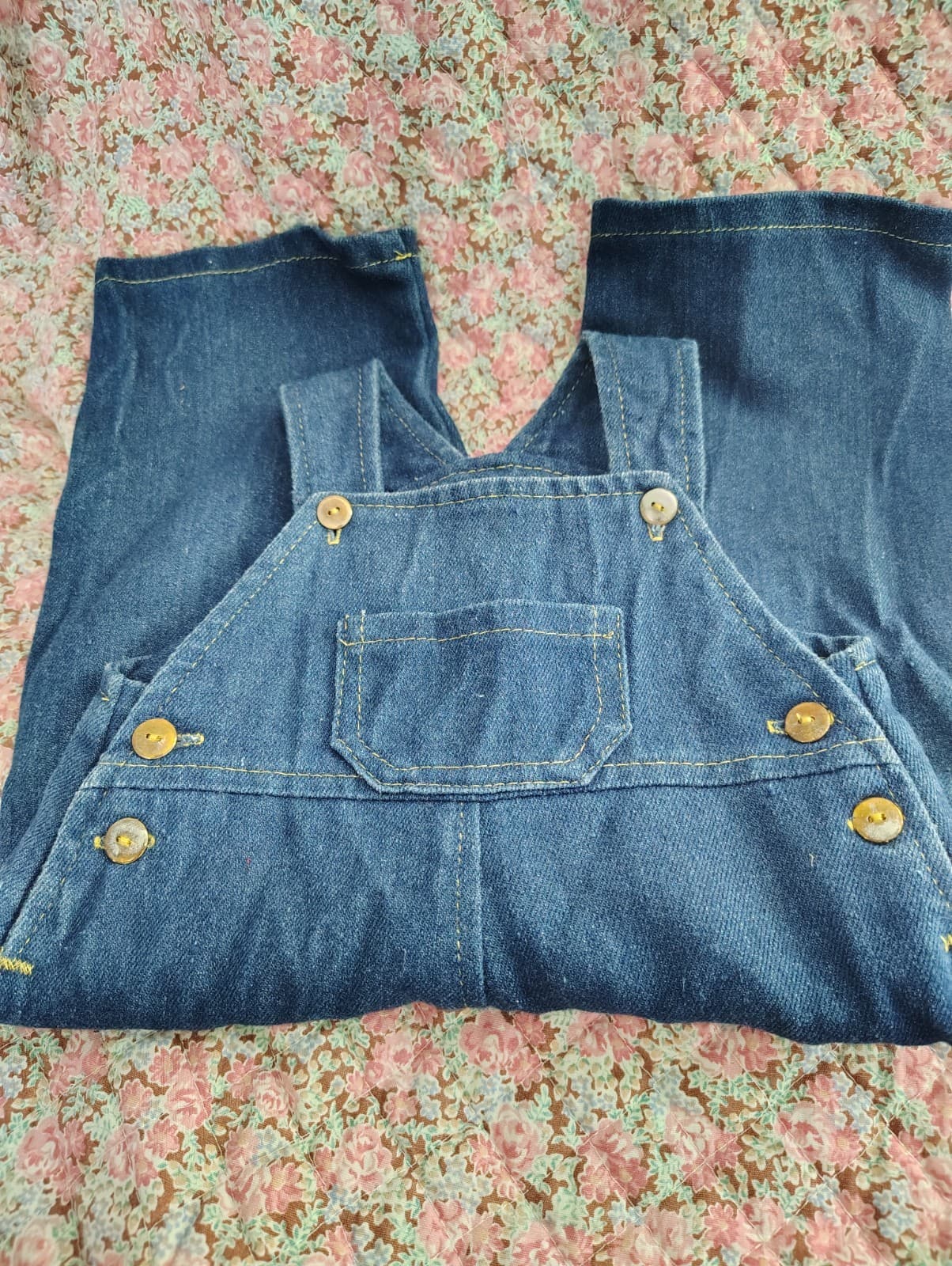Amish Handmade Baby Boys Blue Jean Denim Overalls - Thumbnail 2