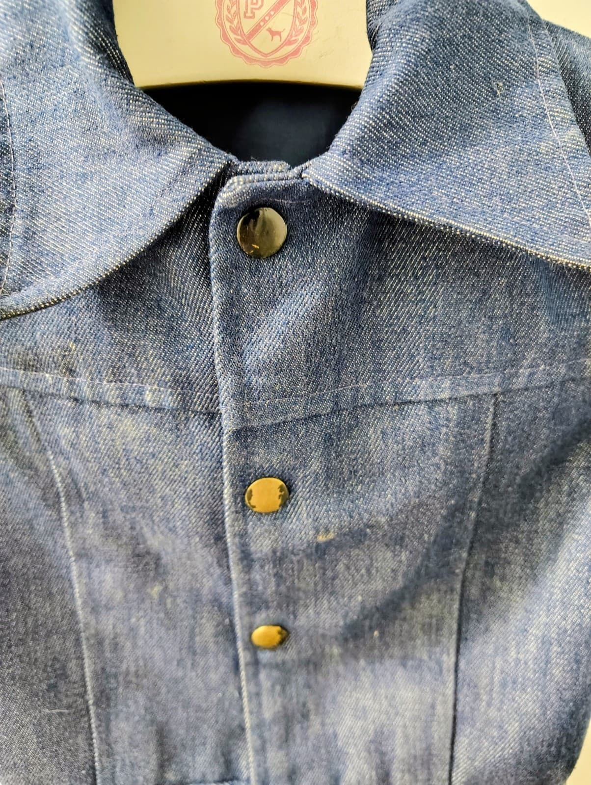 Amish Handmade Toddler Boys Blue Cotton Denim Jean Jacket - Thumbnail 3