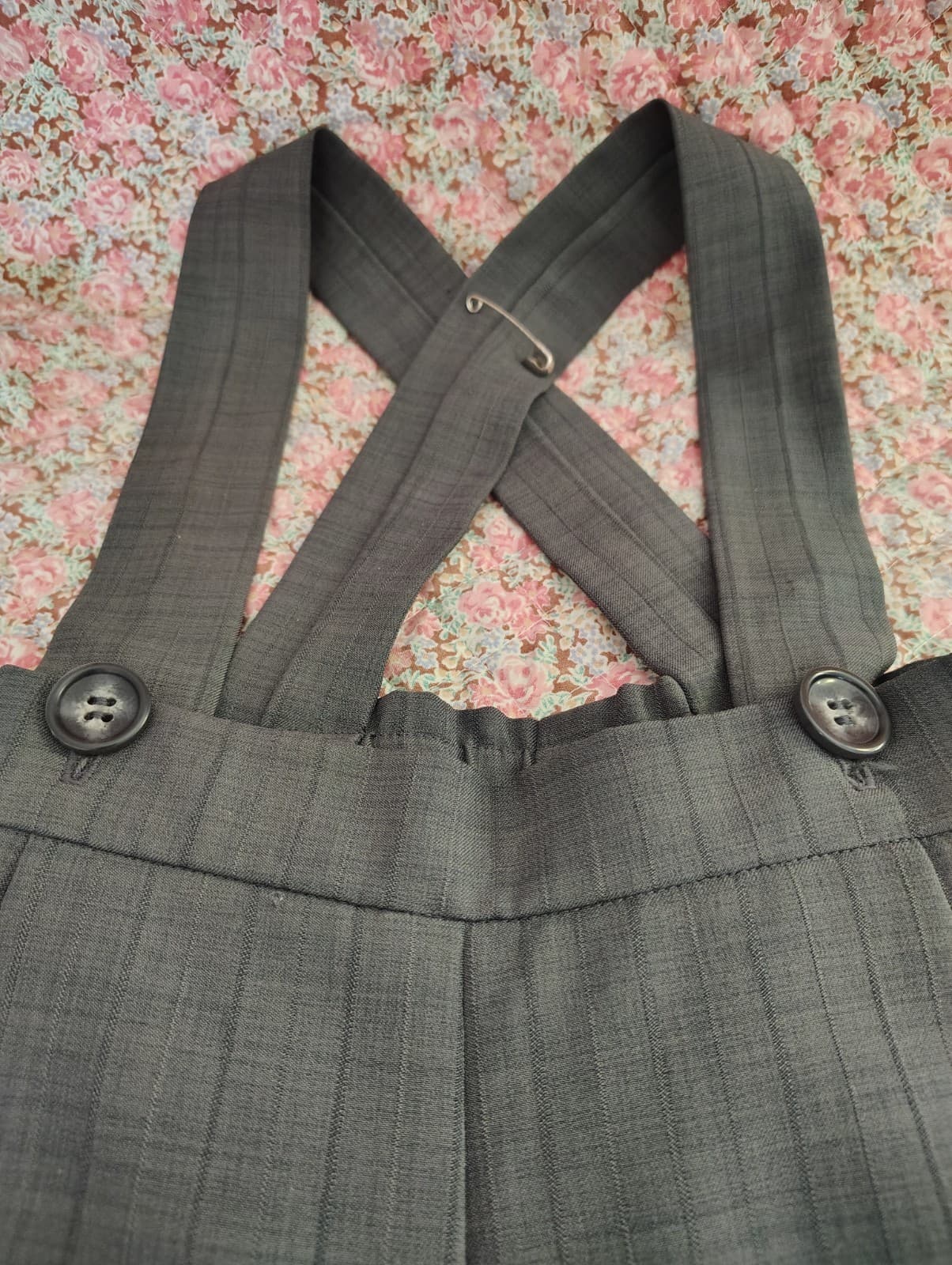 Amish Handmade Toddler Boys Dark Gray Dress Pants Suspenders - Thumbnail 3