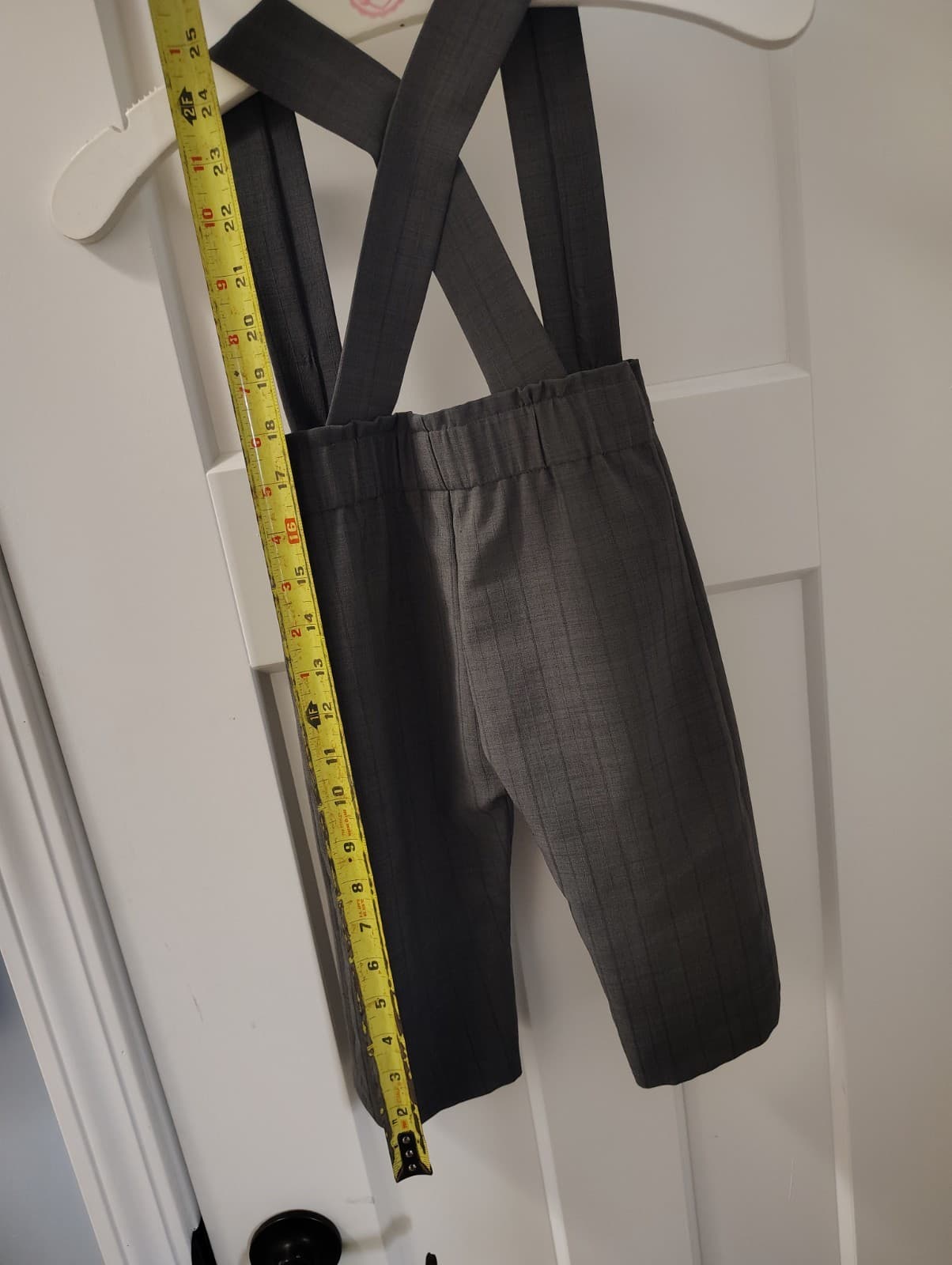 Amish Handmade Toddler Boys Dark Gray Dress Pants Suspenders - Thumbnail 6