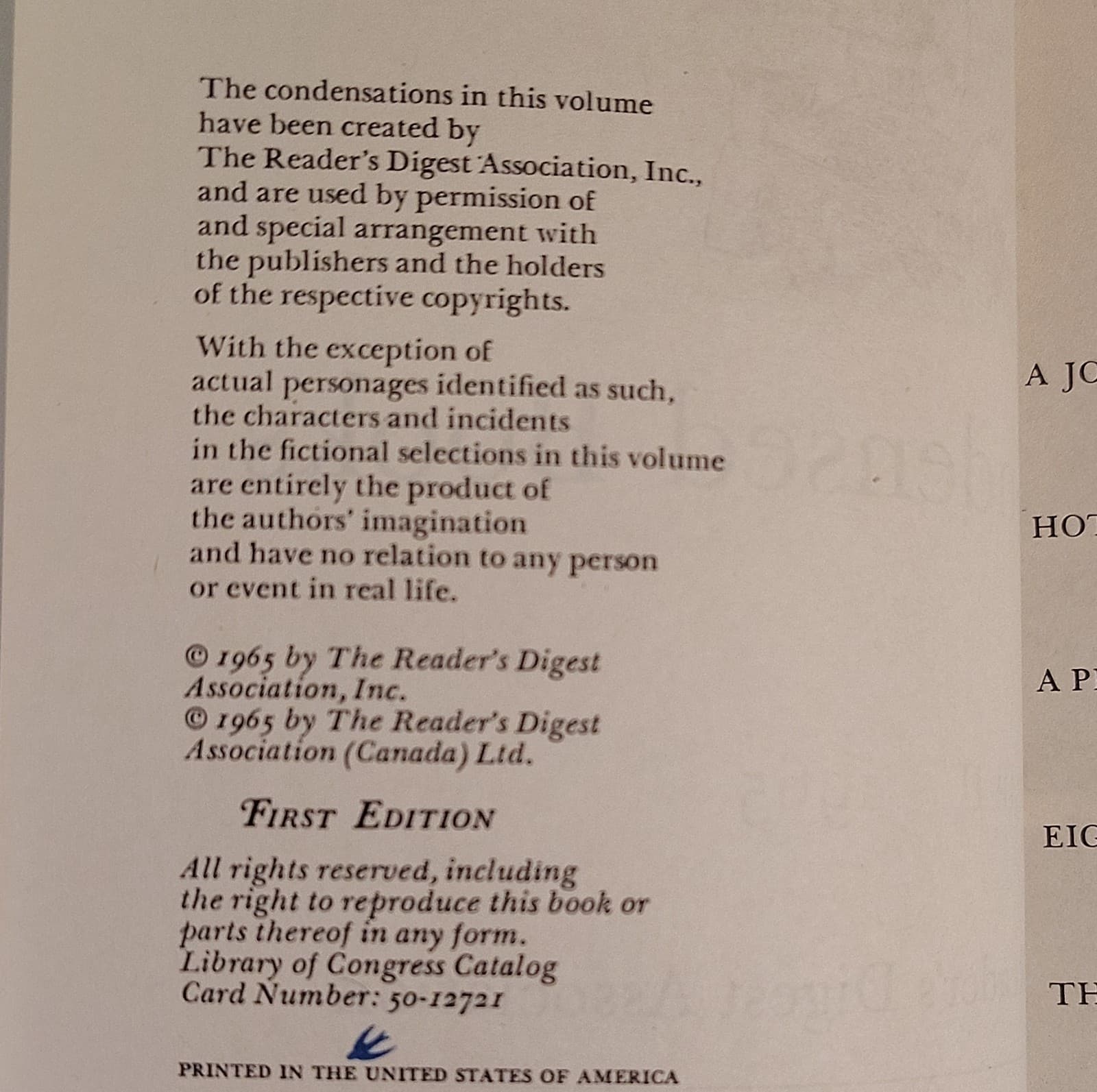 Reader's Digest Condensed Books Vol 2 1965, Hardcover, First Edition, Boston/Gr… - Thumbnail 8