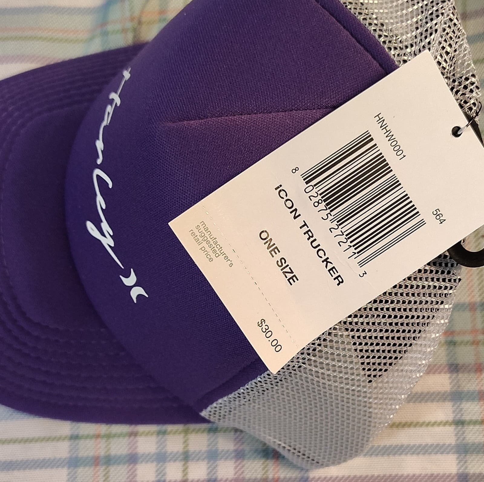 Hurley Icon Trucker Hat Purple White Mesh Back Adjustable One Size Men - Thumbnail 4