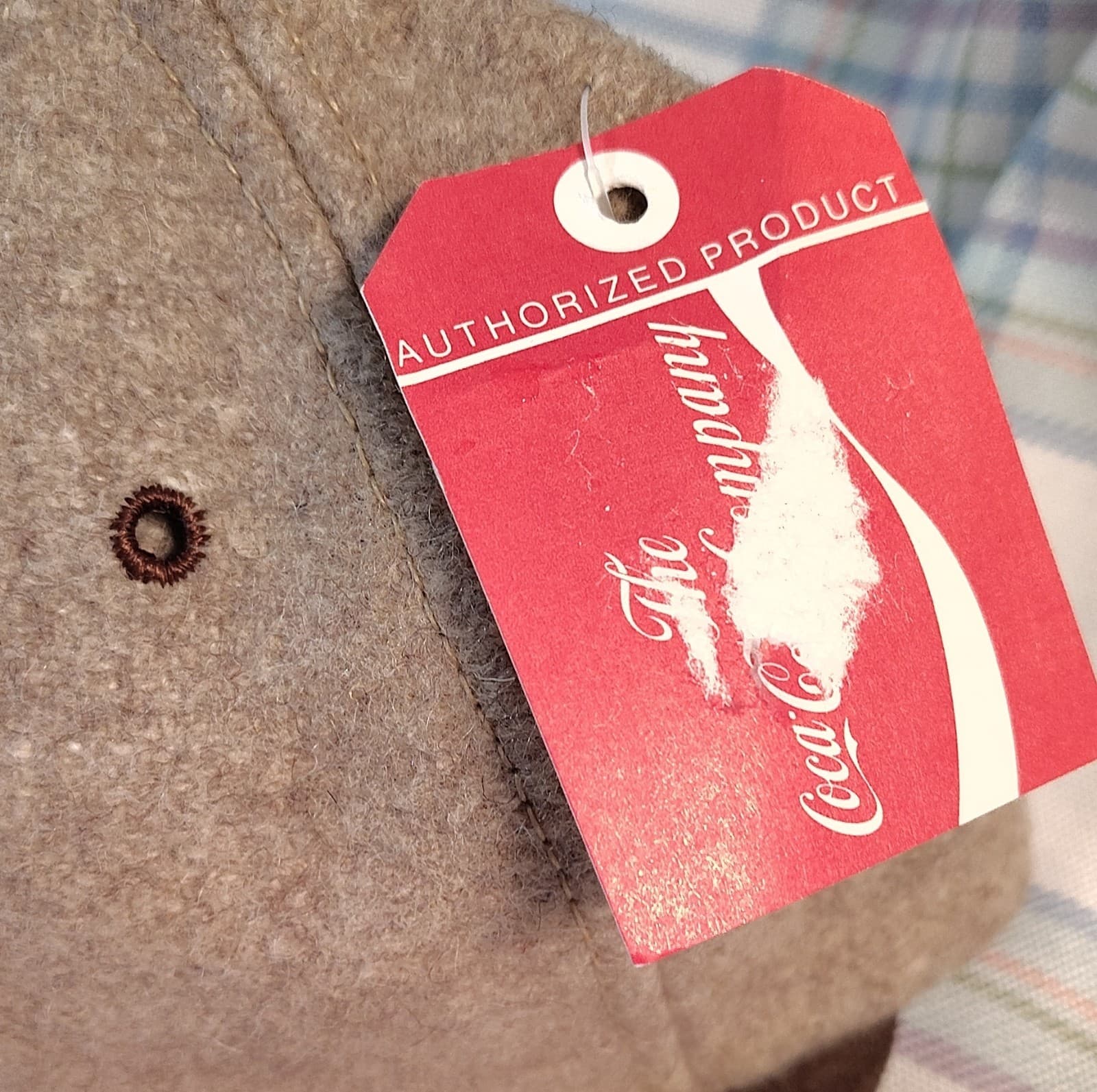 Coca-Cola Limited Edition Brown Beige Wool Suede Hat Original 1996 Soda - Thumbnail 2