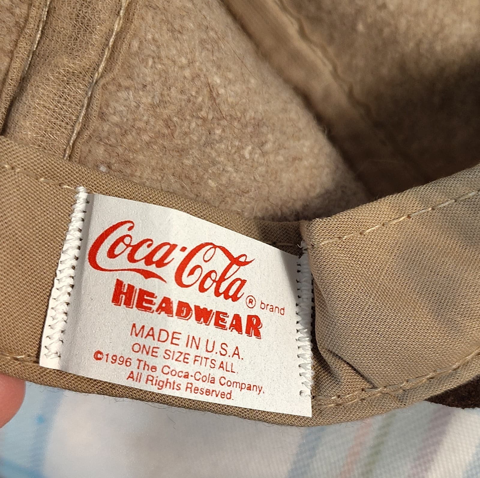 Coca-Cola Limited Edition Brown Beige Wool Suede Hat Original 1996 Soda - Thumbnail 8