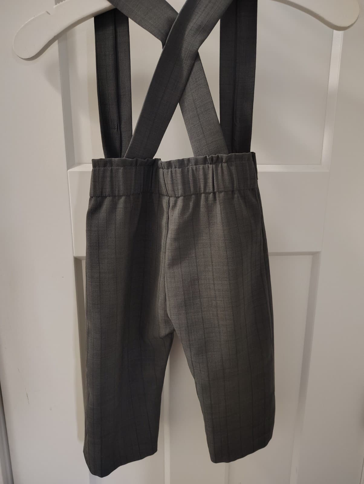 Amish Handmade Toddler Boys Dark Gray Dress Pants Suspenders - Thumbnail 2