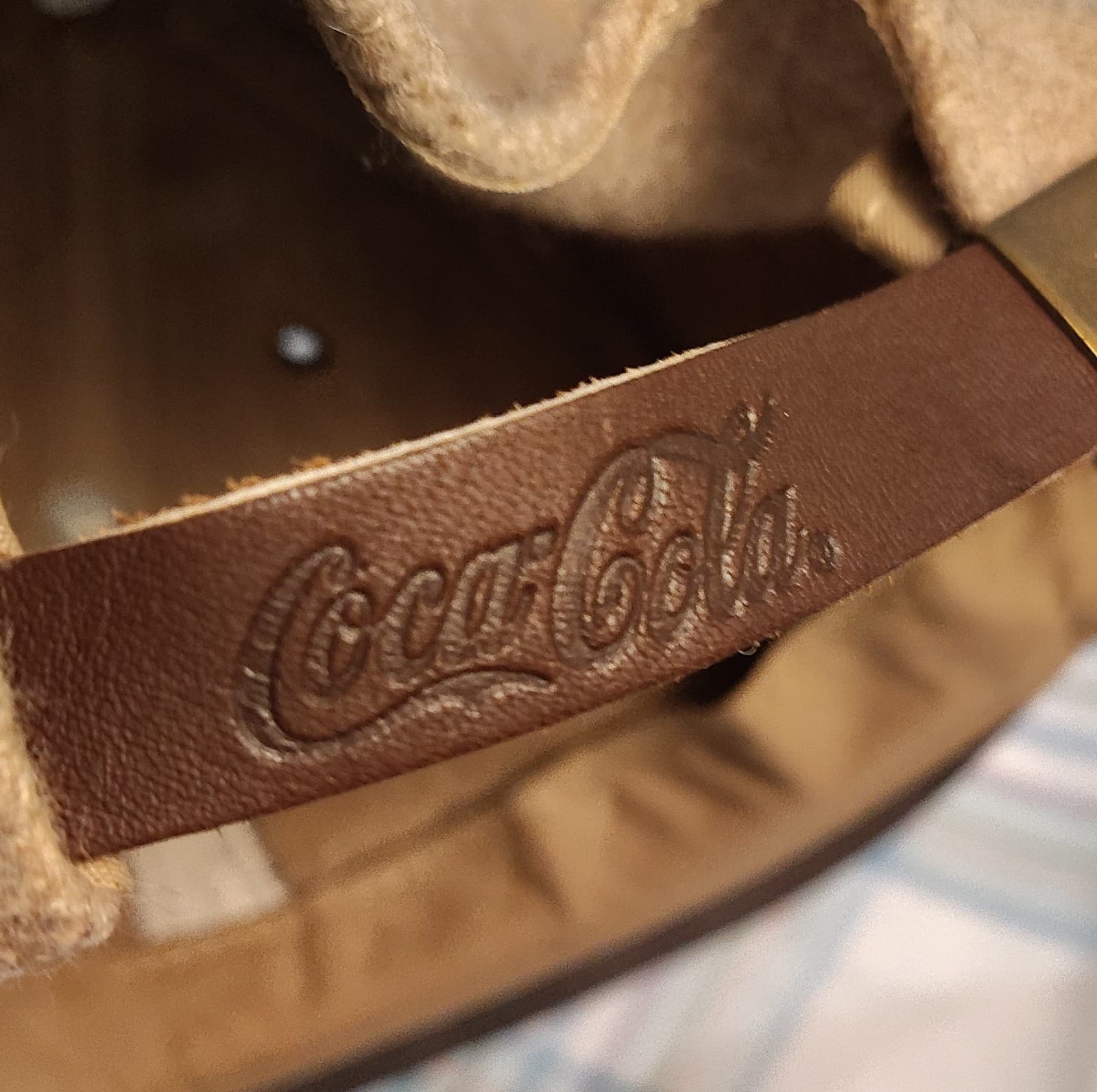 Coca-Cola Limited Edition Brown Beige Wool Suede Hat Original 1996 Soda - Thumbnail 6