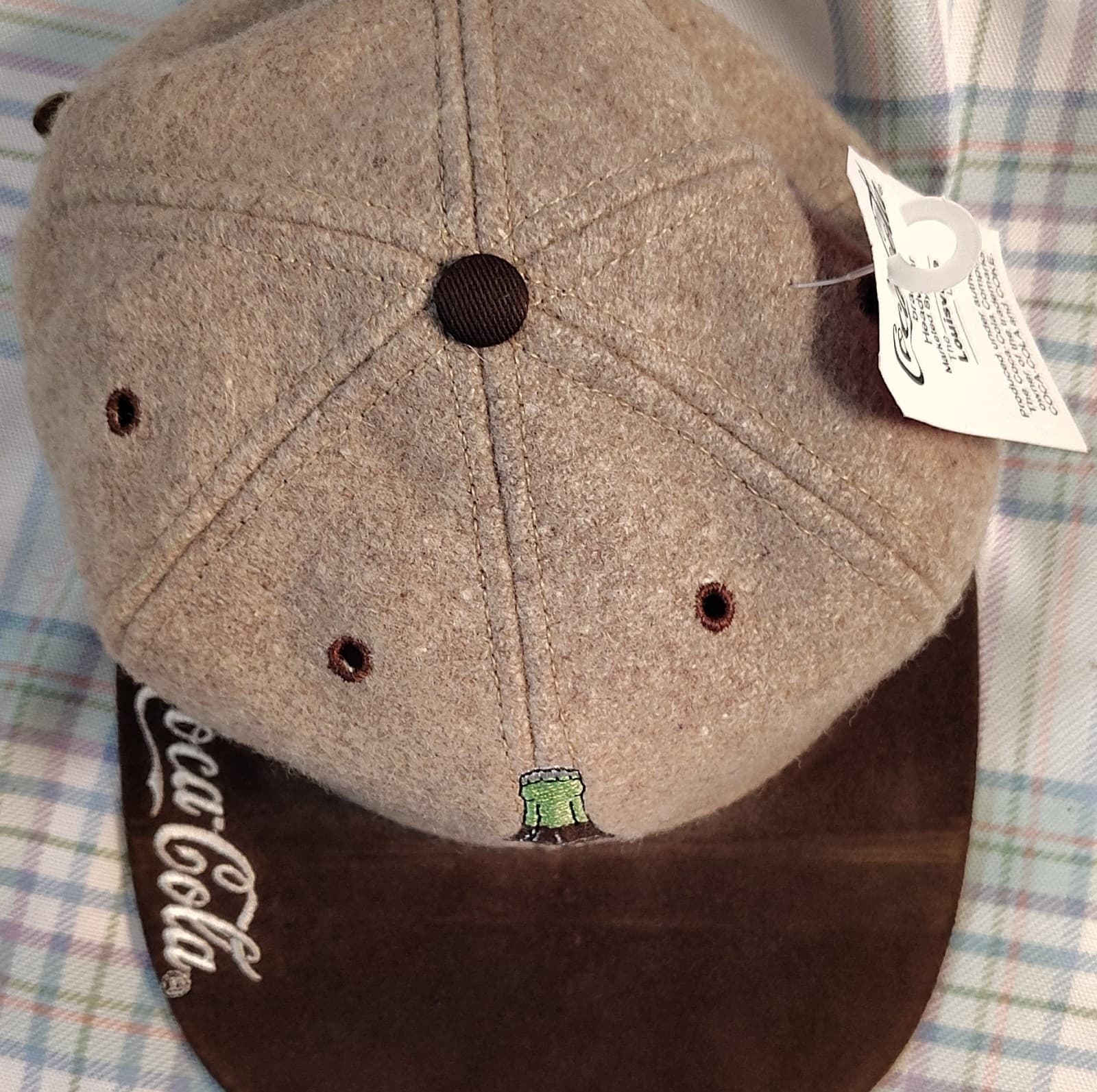 Coca-Cola Limited Edition Brown Beige Wool Suede Hat Original 1996 Soda - Thumbnail 9