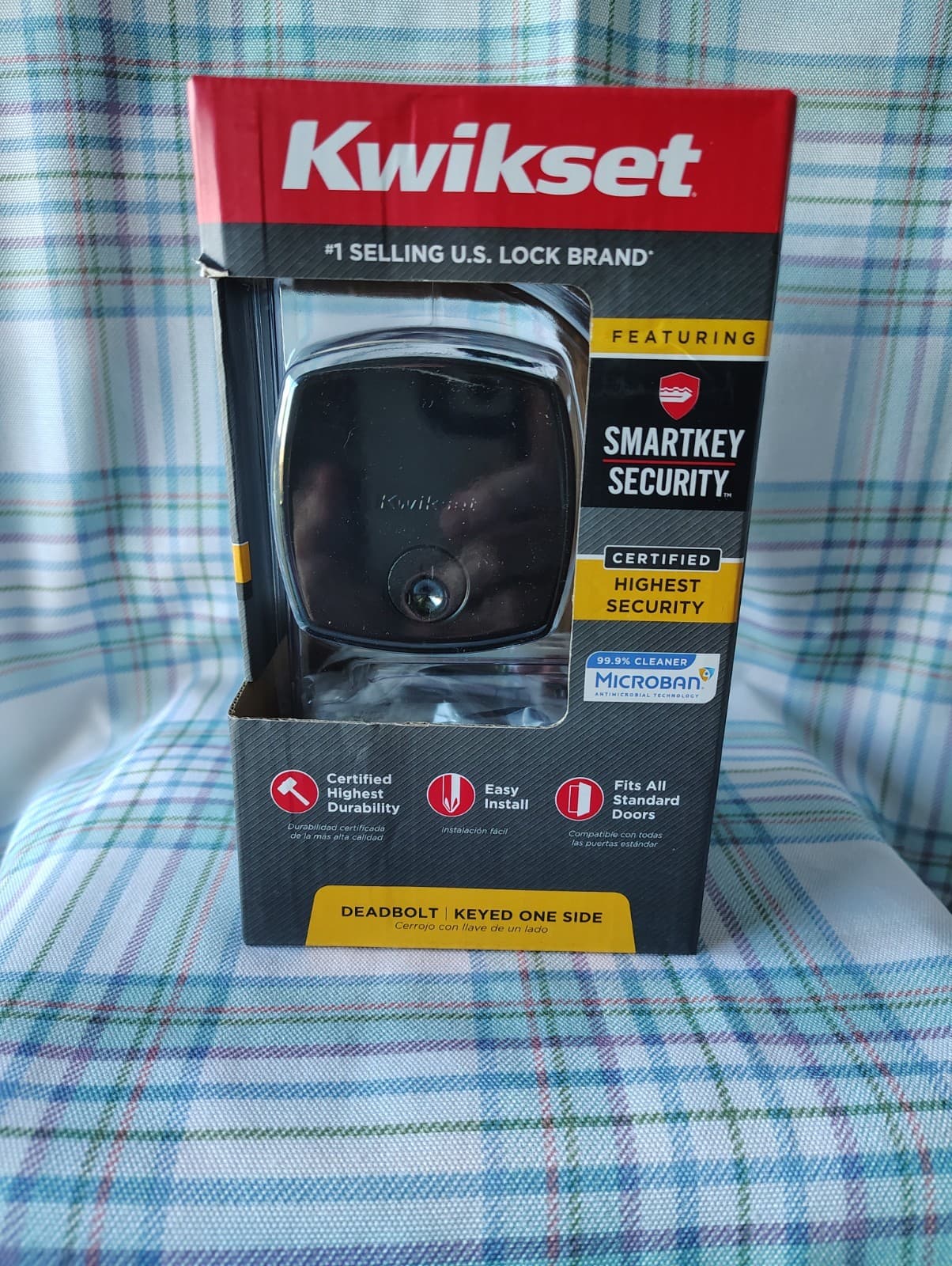 Kwikset Signature Series Deadbolt SmartKey Security Keyed One Side (Black) - Thumbnail 2