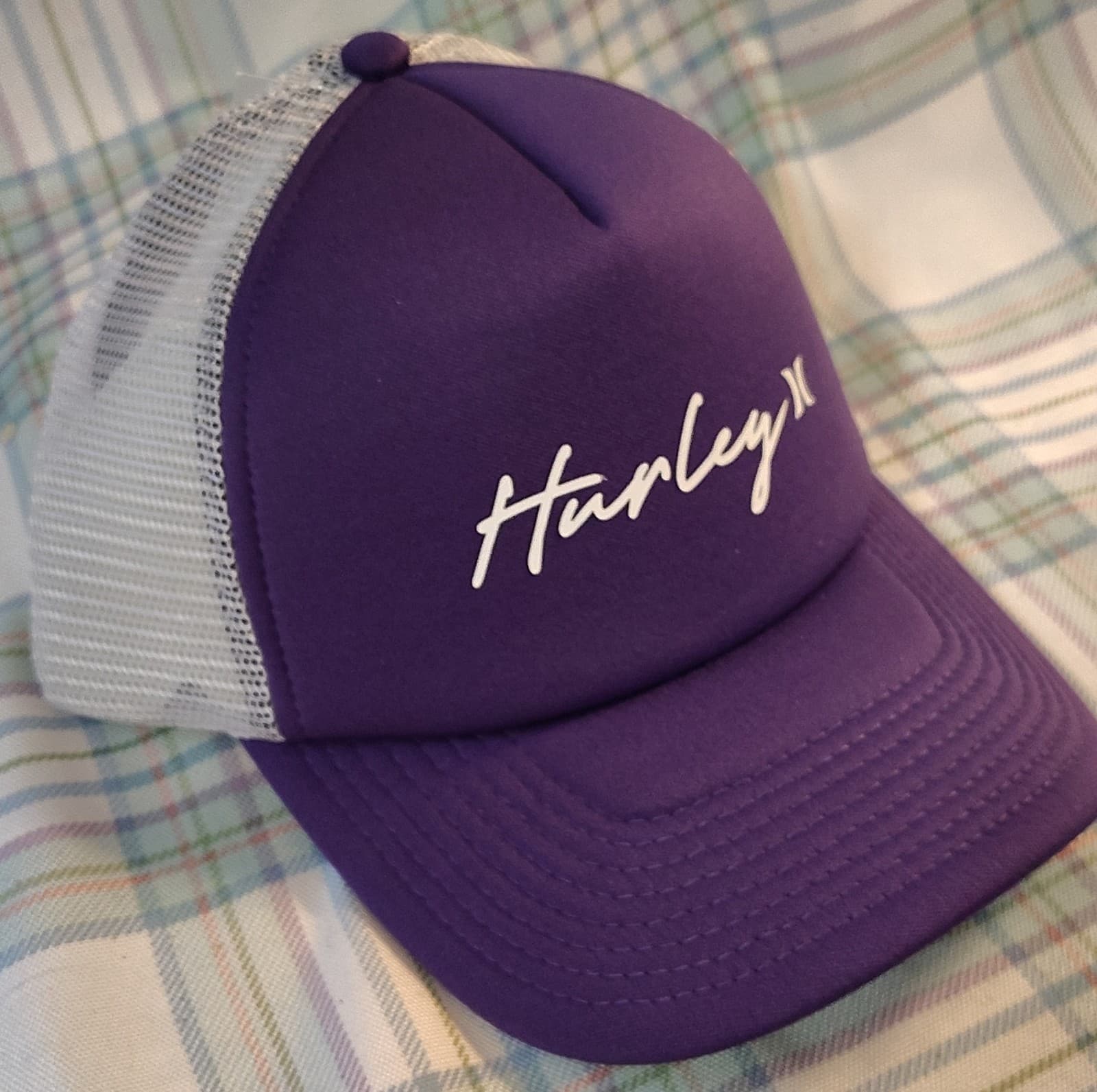 Hurley Icon Trucker Hat Purple White Mesh Back Adjustable One Size Men - Thumbnail 2