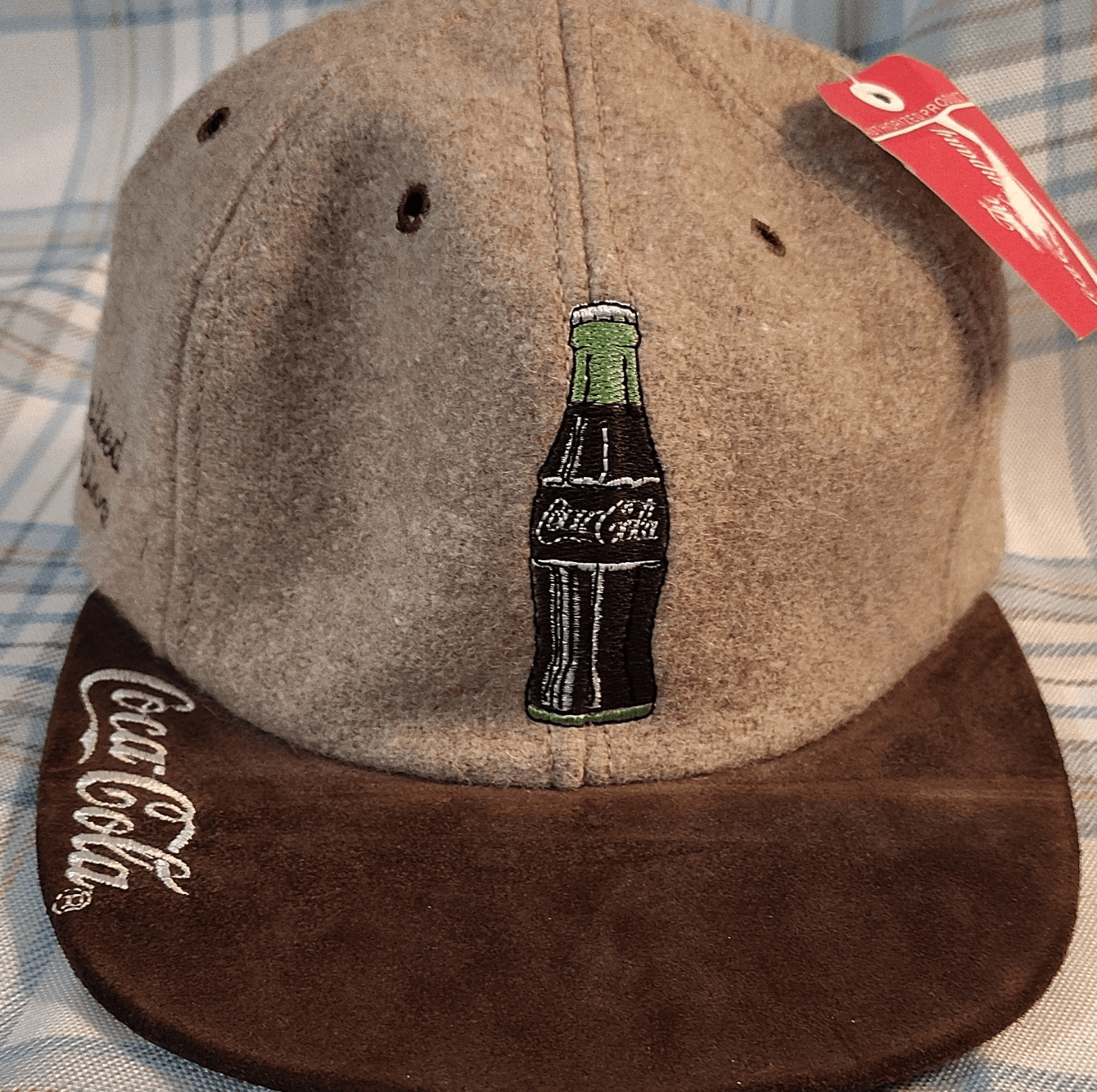 Coca-Cola Limited Edition Brown Beige Wool Suede Hat Original 1996 Soda