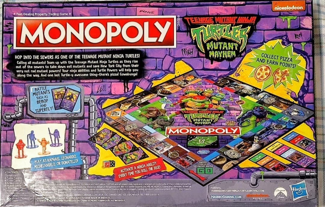 NIB Teenage Mutant Ninja Turtles TMNT Monopoly: Mutant Mayhem Edition Board Game - Thumbnail 8