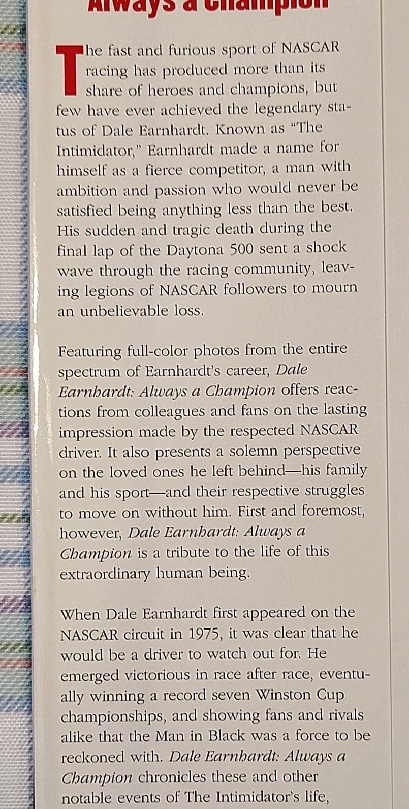 Dale Earnhardt: Always a Champion, Hardcover, Triumph Books, Tribute, NASCAR - Thumbnail 7
