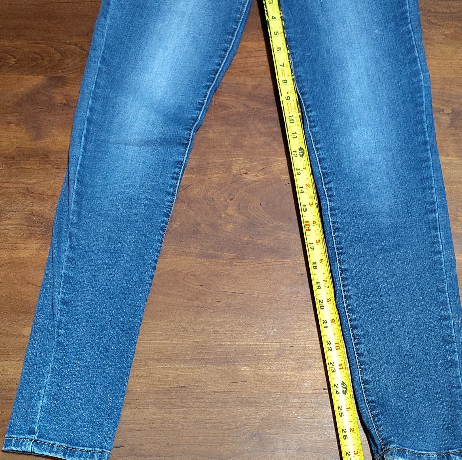 KanCan Skinny Jeans Blue Medium Wash Stretch Denim Women's Slim Fit 5-Pocket - Thumbnail 4