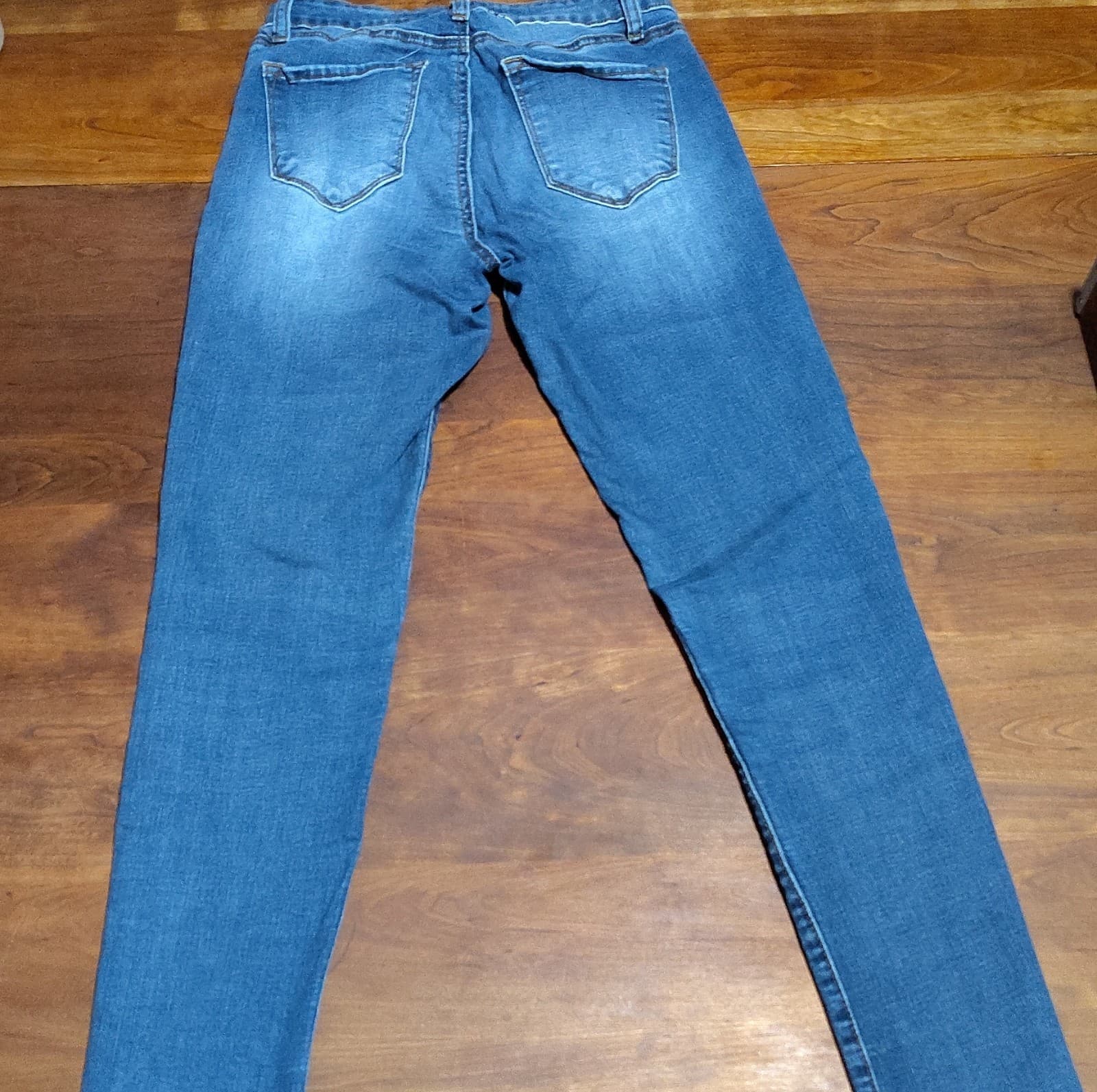 KanCan Skinny Jeans Blue Medium Wash Stretch Denim Women's Slim Fit 5-Pocket - Thumbnail 6